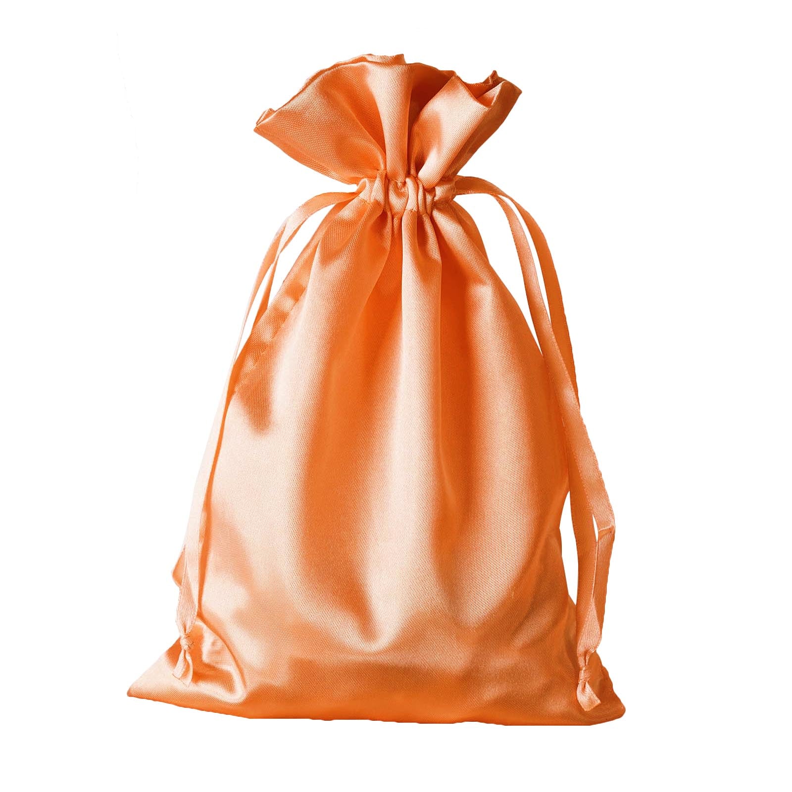 60 Pack Peach Satin Wedding Party Favor Bags, Drawstring Pouch Gift Bags 6"x9" - Image 7