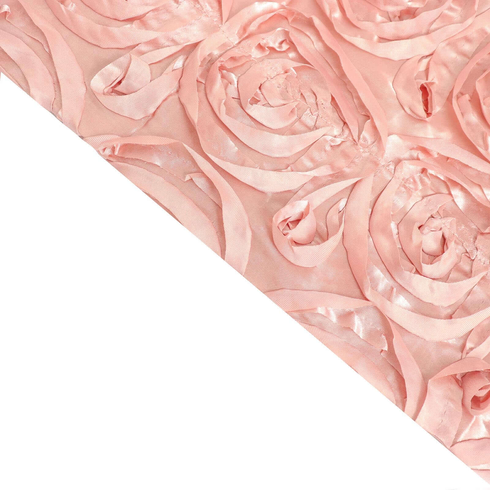 Satin Rectangle Tablecloth 90"x132" Dusty Rose - Grandiose 3D Rosette Table Cover - Image 17