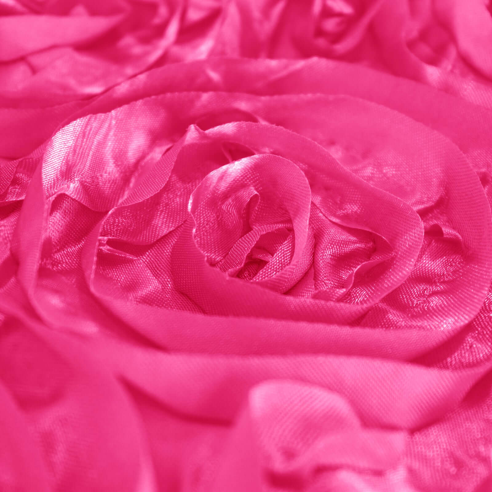 Satin Rectangle Tablecloth 90"x132" Fuchsia - Grandiose 3D Rosette Table Cover - Image 7