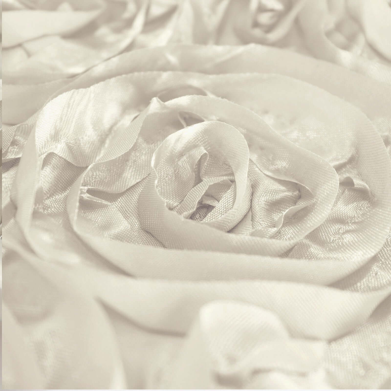 Satin Rectangle Tablecloth 90"x132" Ivory - Grandiose 3D Rosette Table Cover - Image 7