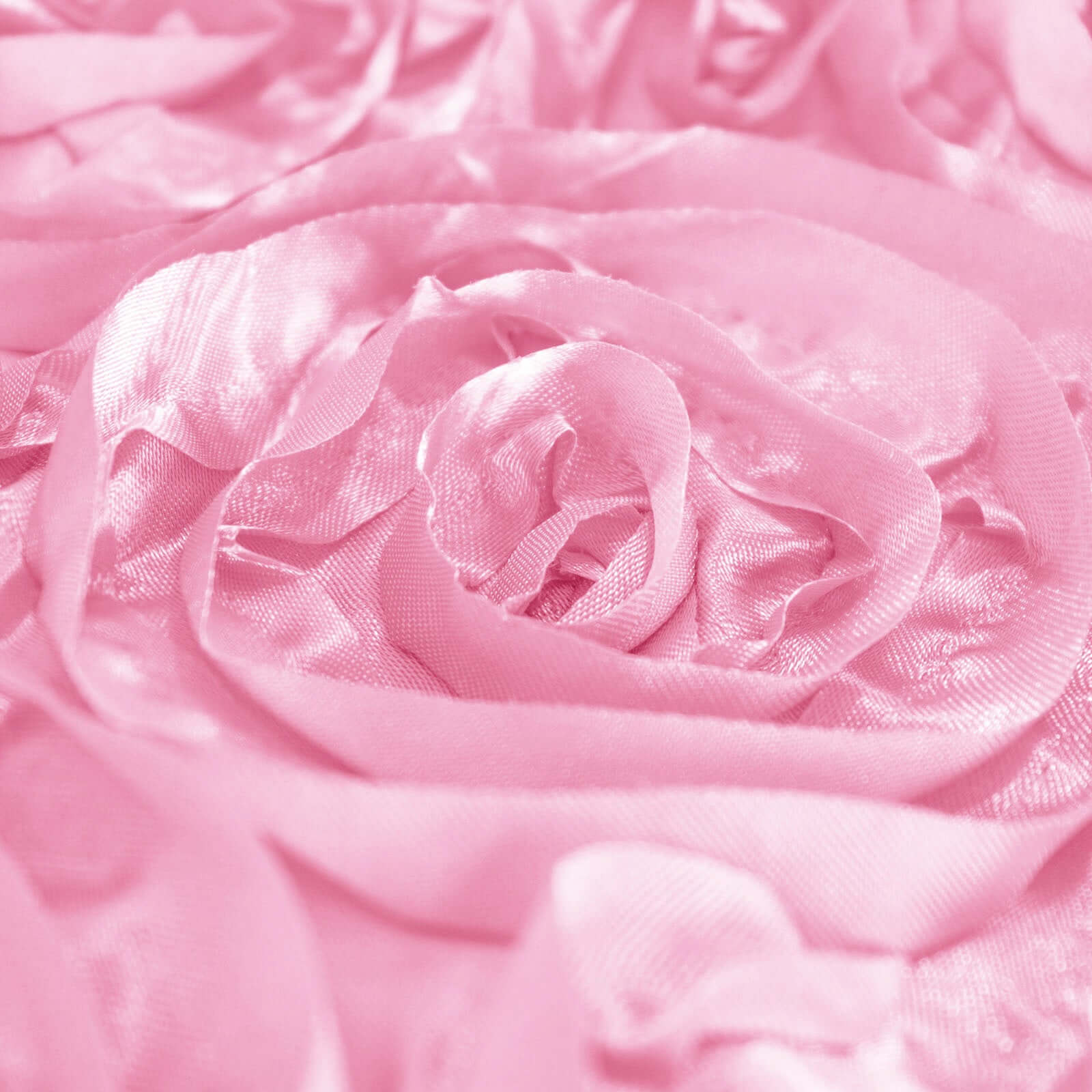 Satin Rectangle Tablecloth 90"x132" Pink - Grandiose 3D Rosette Table Cover - Image 7