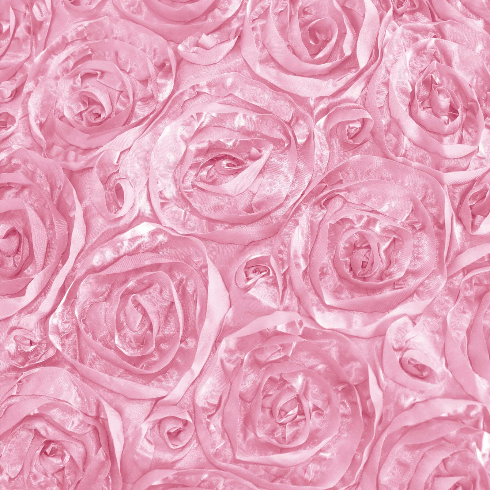 Satin Rectangle Tablecloth 90"x132" Pink - Grandiose 3D Rosette Table Cover - Image 8