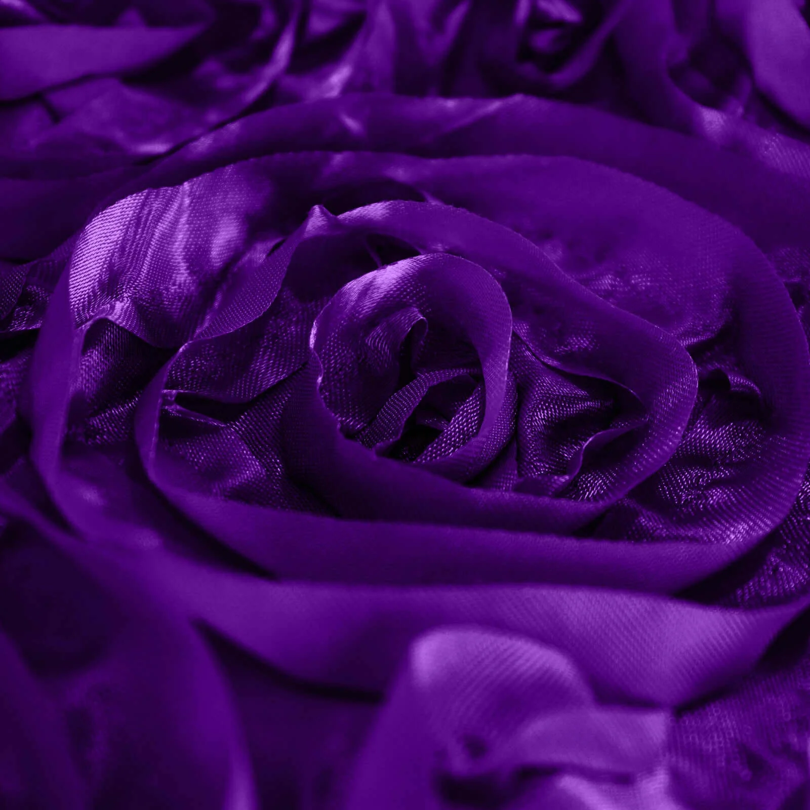 Satin Rectangle Tablecloth 90"x132" Purple - Grandiose 3D Rosette Table Cover - Image 7