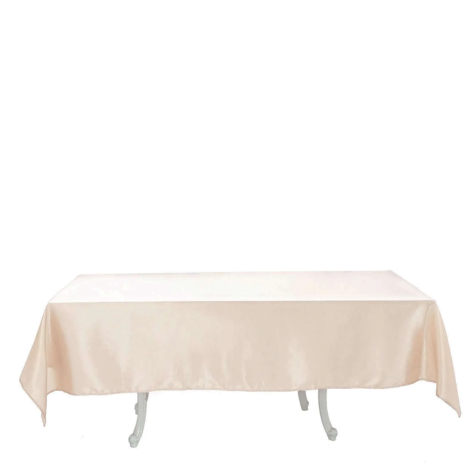 Satin Rectangular Tablecloth 60"x102" Beige - Wrinkle-Resistant & Durable Table Cover - Image 6
