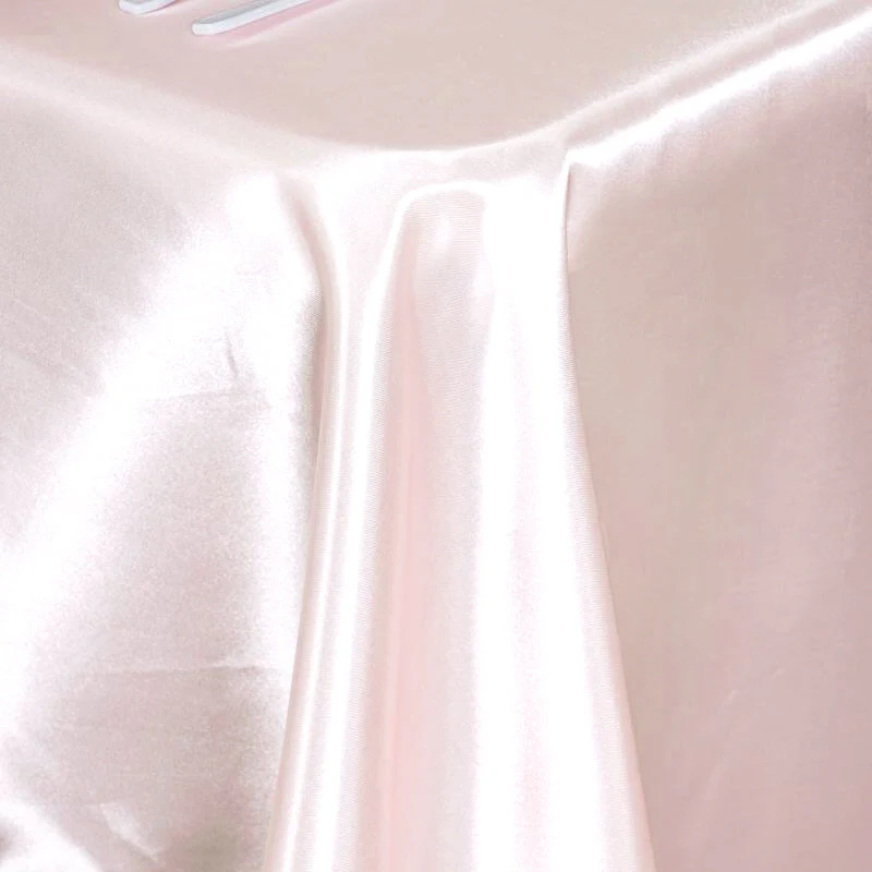 Satin Rectangular Tablecloth 60"x102" Blush - Wrinkle-Resistant & Durable Table Cover - Image 3