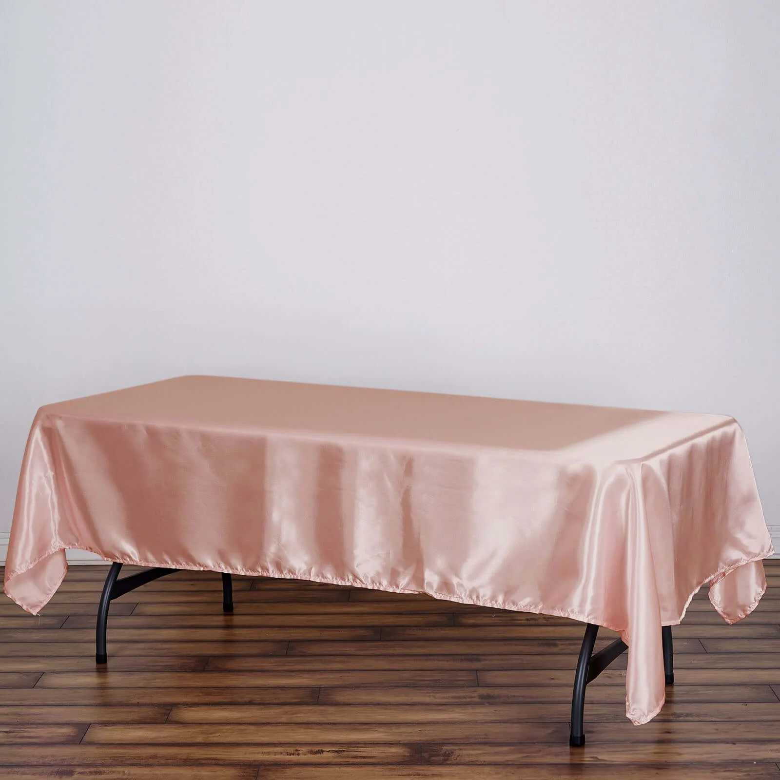 Satin Rectangular Tablecloth 60"x102" Dusty Rose - Wrinkle-Resistant & Durable Table Cover
