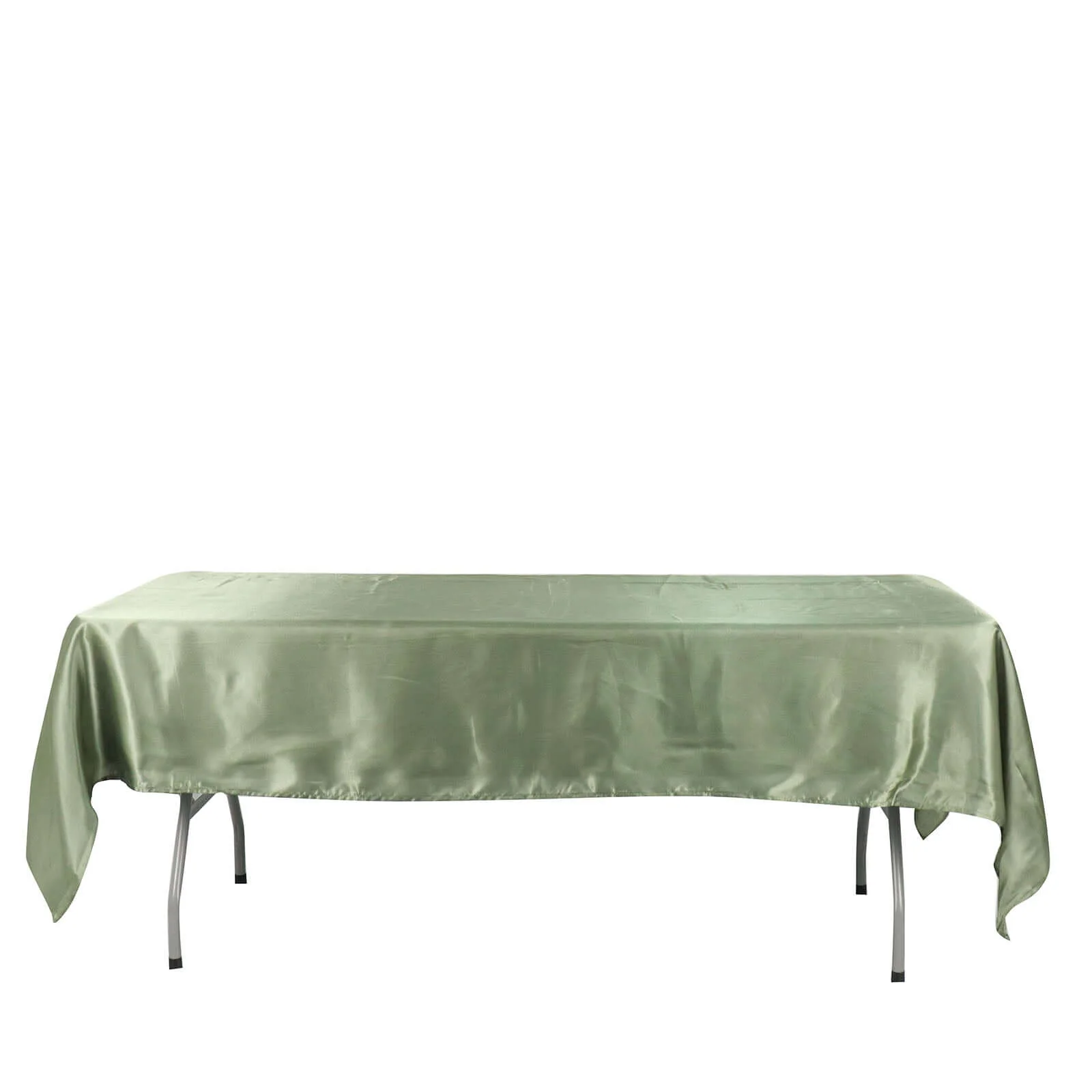 Satin Rectangular Tablecloth 60"x102" Dusty Sage Green - Wrinkle-Resistant & Durable Table Cover - Image 6