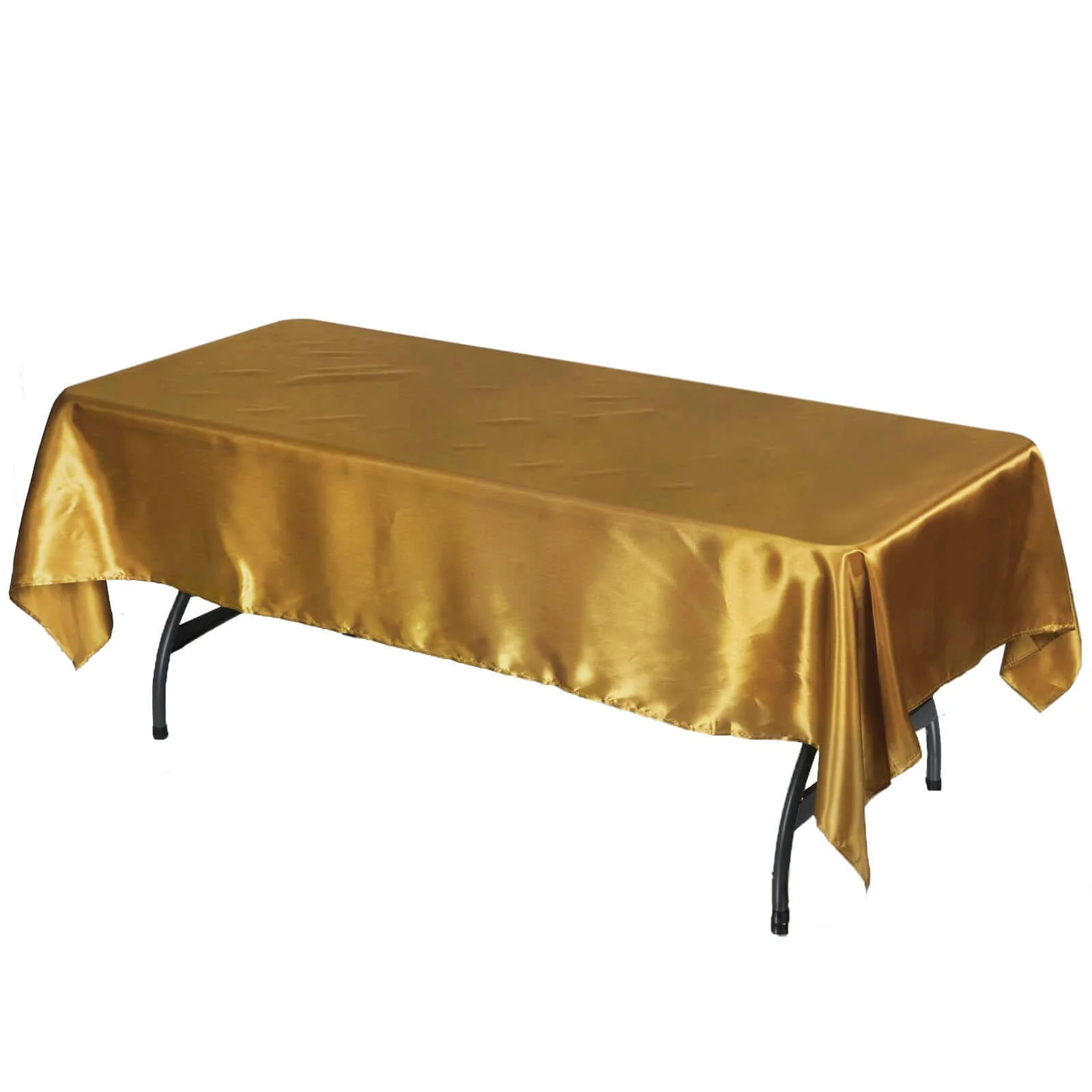 Satin Rectangular Tablecloth 60"x102" Gold - Wrinkle-Resistant and Durable Table Cover for Exquisite Weddings & Events - Image 6
