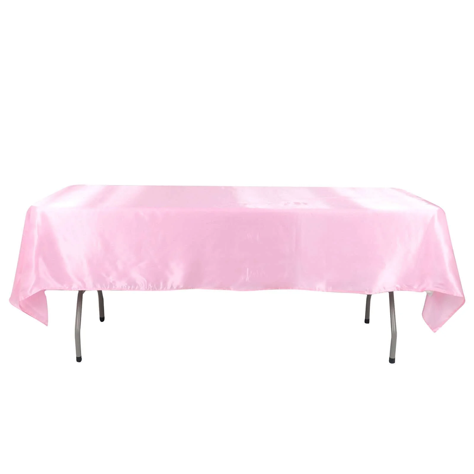 Satin Rectangular Tablecloth 60"x102" Pink - Wrinkle-Resistant & Durable Table Cover - Image 6