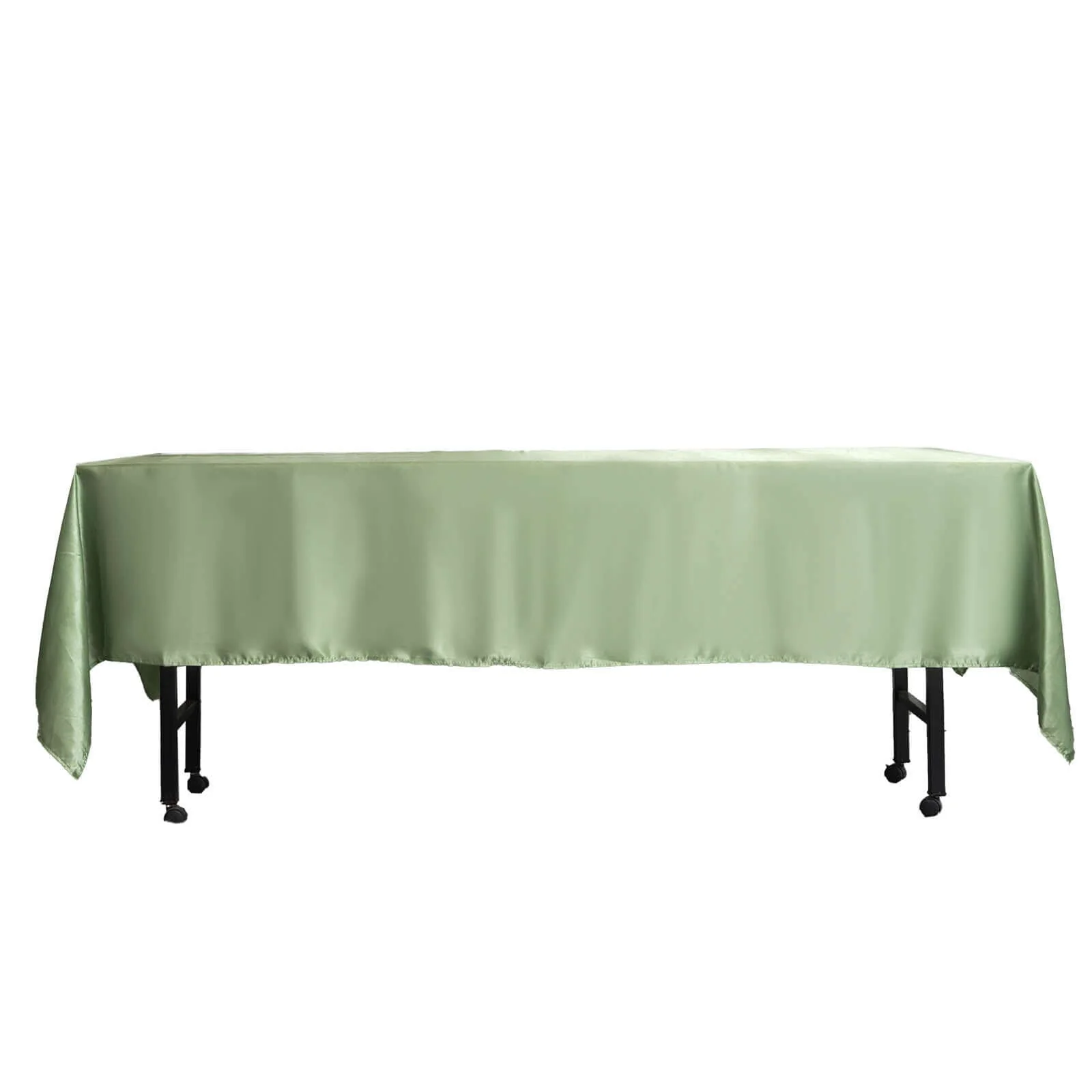 Satin Rectangular Tablecloth 60"x102" Sage Green - Wrinkle-Resistant & Durable Table Cover - Image 6