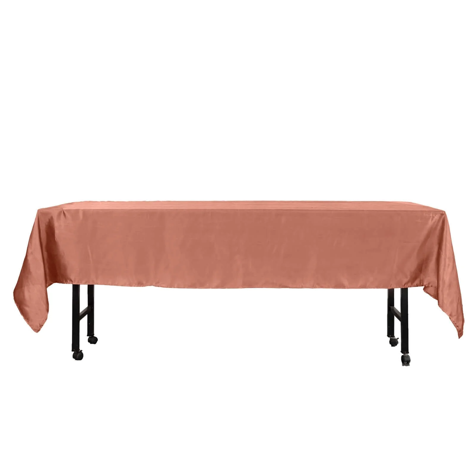 Satin Rectangular Tablecloth 60"x102" Terracotta (Rust) - Wrinkle-Resistant & Durable Table Cover - Image 6