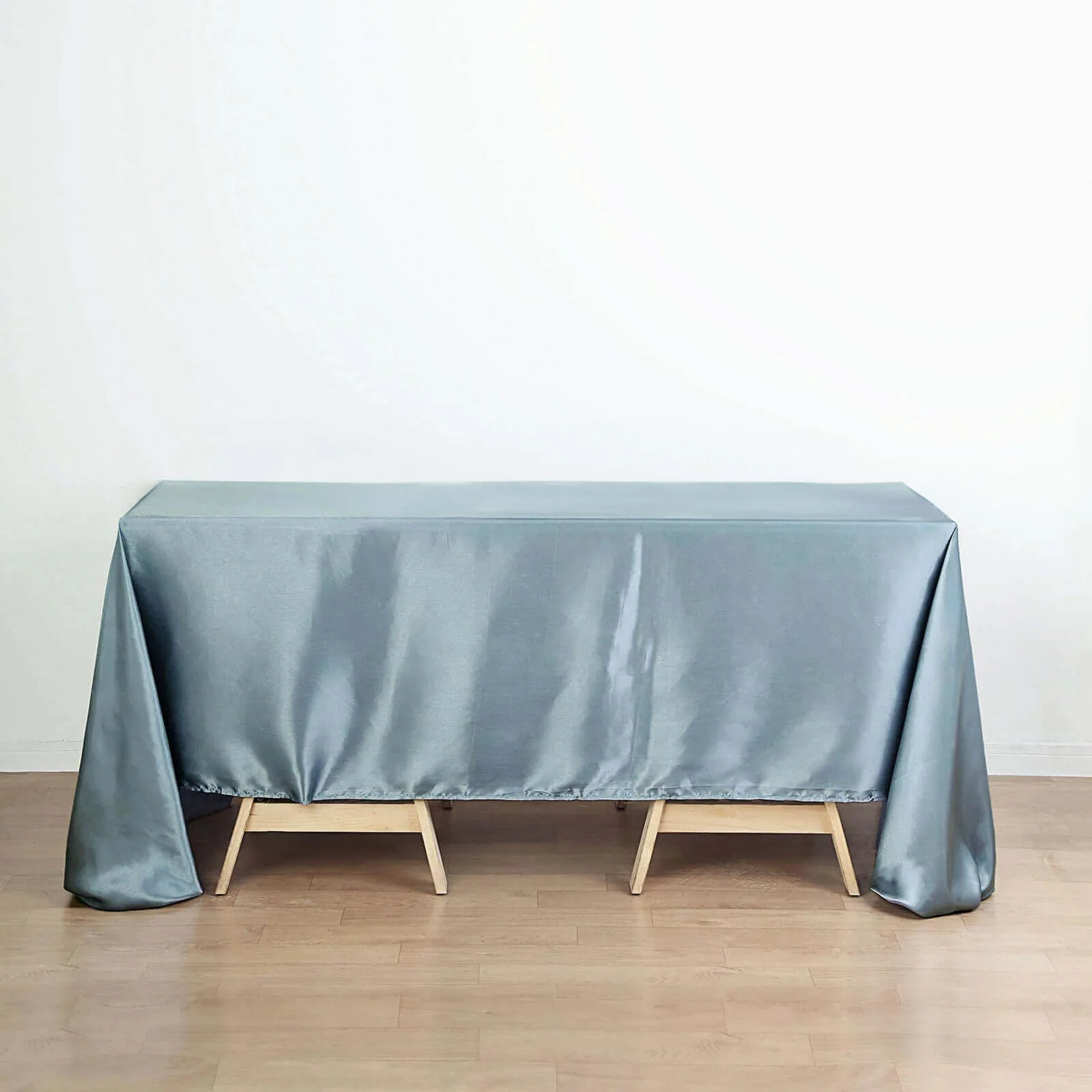 Satin Rectangular Tablecloth 60"x126" Dusty Blue - Wrinkle-Resistant & Durable Table Cover
