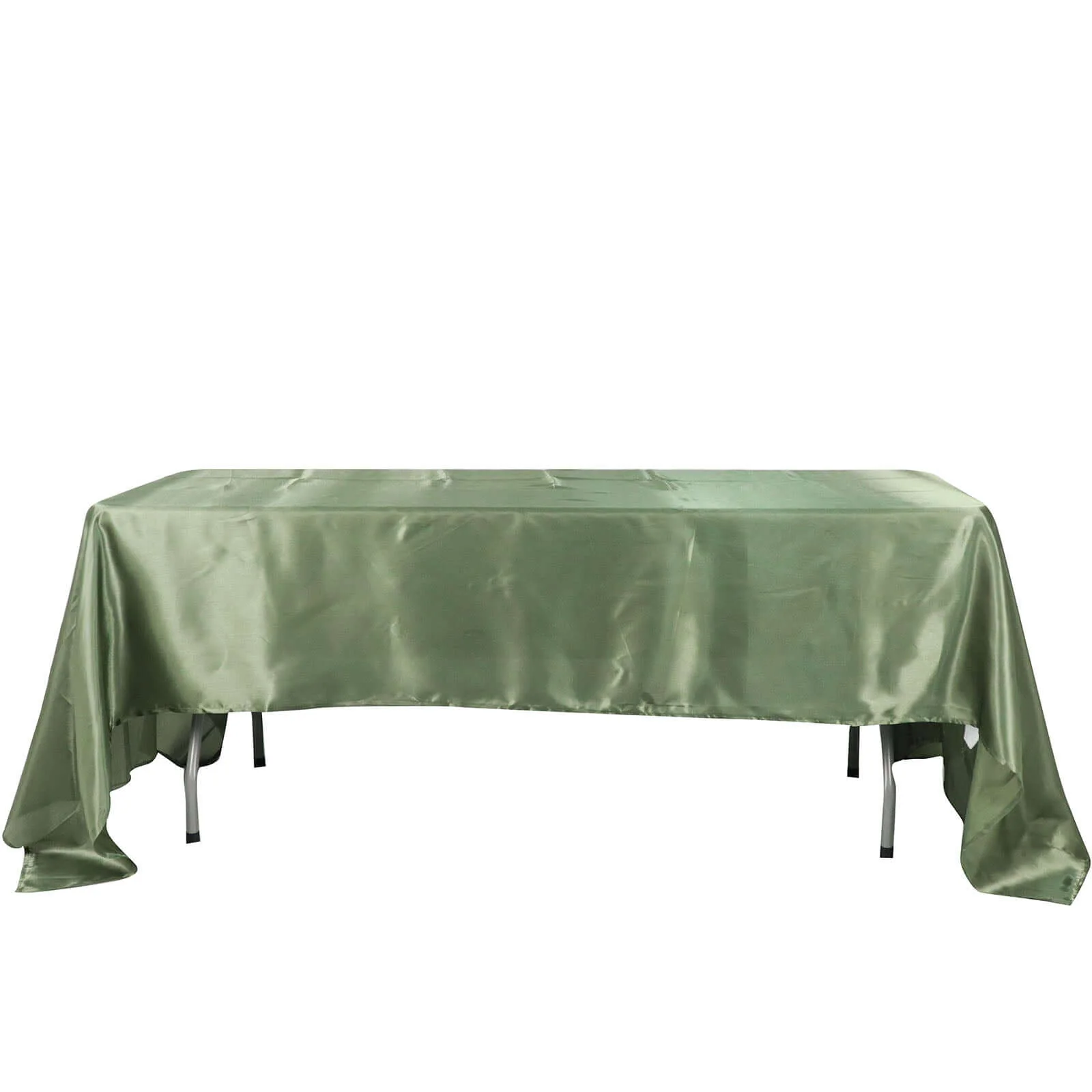 Satin Rectangular Tablecloth 60"x126" Dusty Sage Green - Wrinkle-Resistant & Durable Table Cover - Image 6