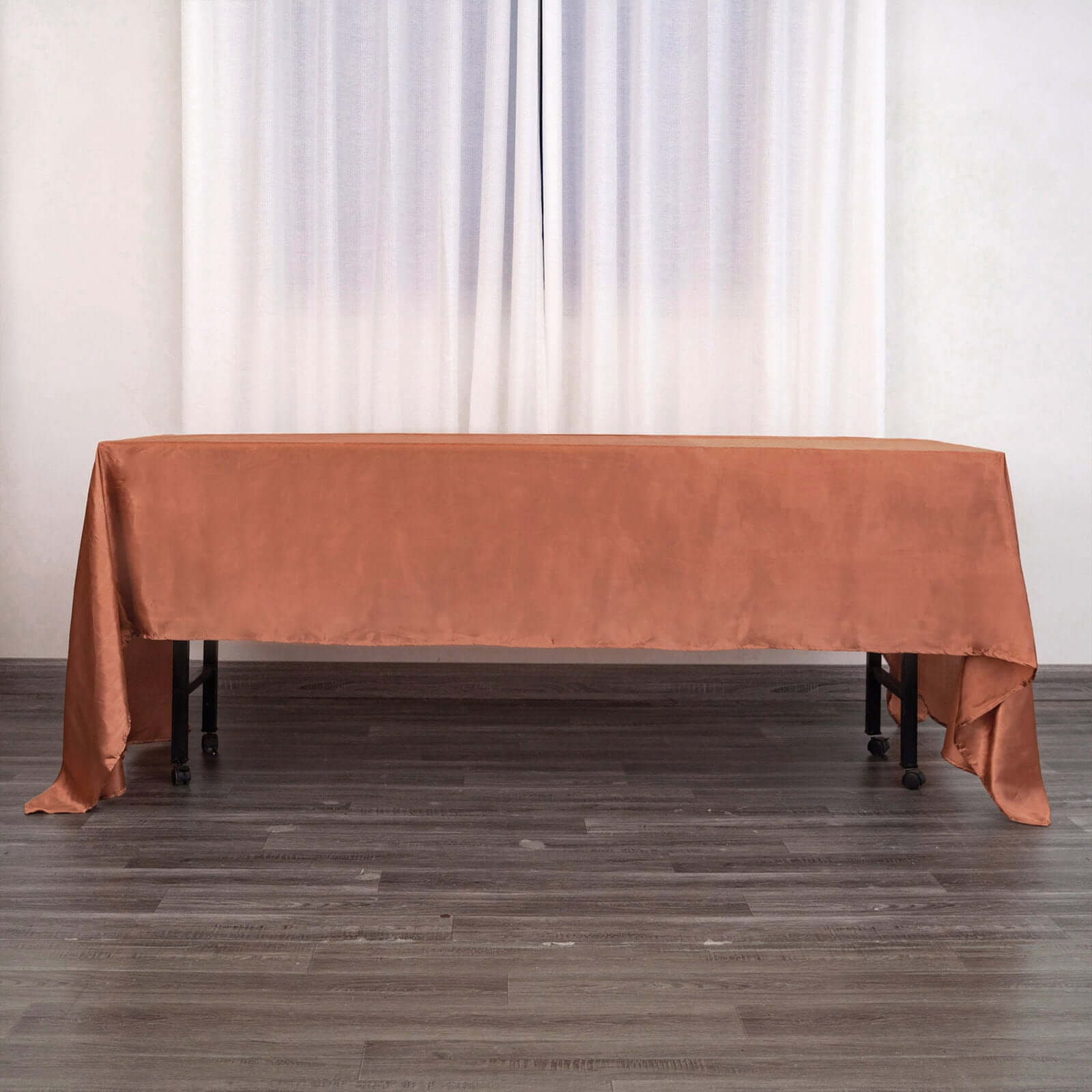 Satin Rectangular Tablecloth 60"x126" Terracotta (Rust) - Wrinkle-Resistant & Durable Table Cover - Image 10