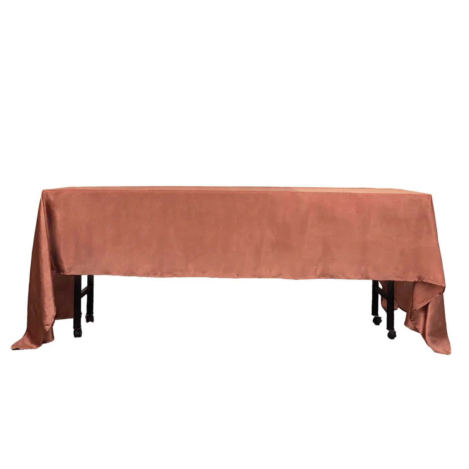 Satin Rectangular Tablecloth 60"x126" Terracotta (Rust) - Wrinkle-Resistant & Durable Table Cover - Image 6
