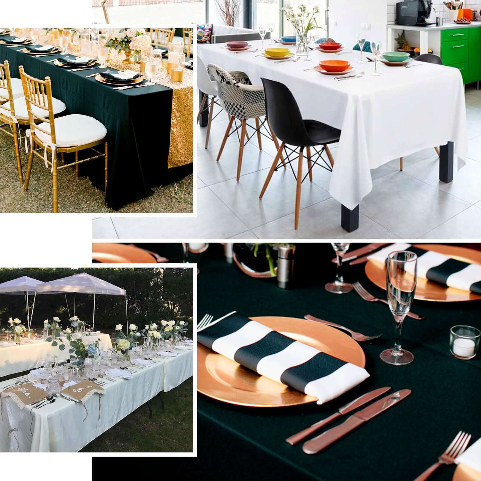 Satin Rectangular Tablecloth 72"x120" White - Graceful Silky Smooth Table Covers for Weddings & Events - Image 4