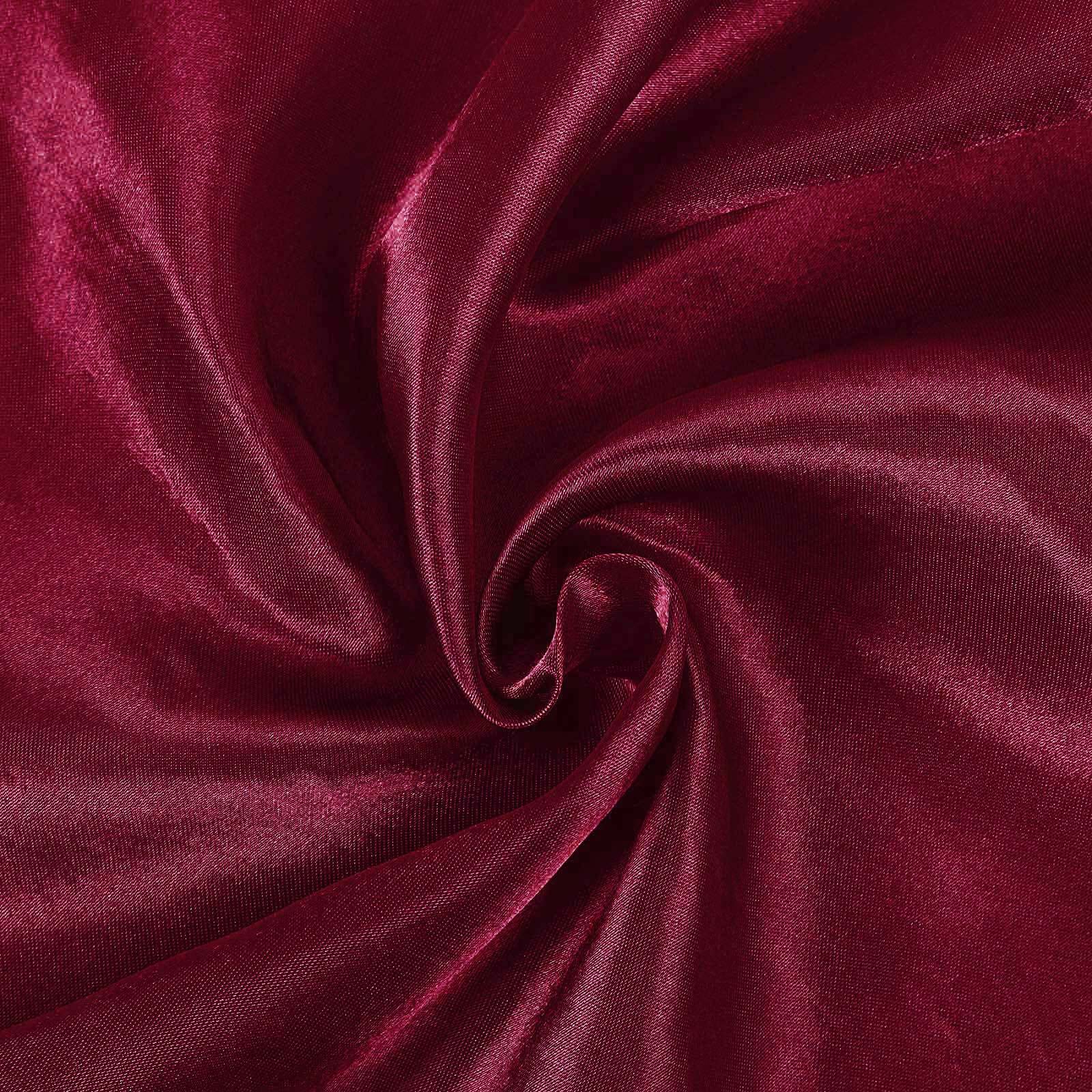Satin Rectangular Tablecloth 90"x132" Burgundy - Seamless Table Cover - Image 8
