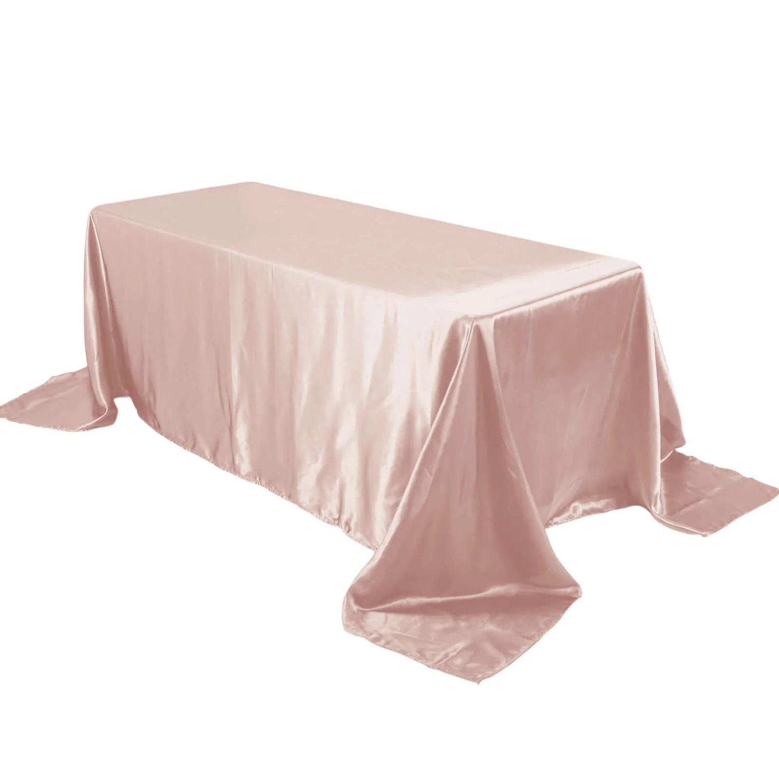 Satin Rectangular Tablecloth 90"x132" Dusty Rose - Seamless Table Cover - Image 6