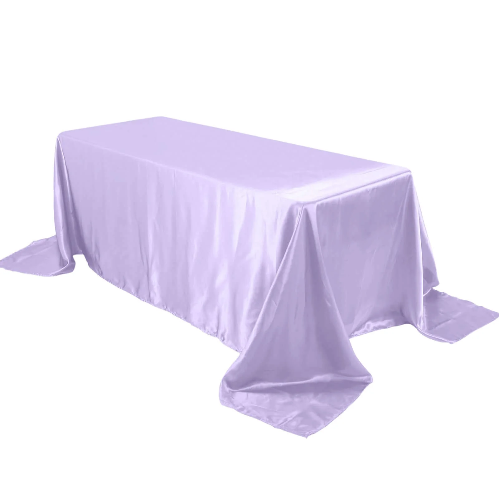 Satin Rectangular Tablecloth 90"x132" Lavender Lilac - Seamless Table Cover - Image 7
