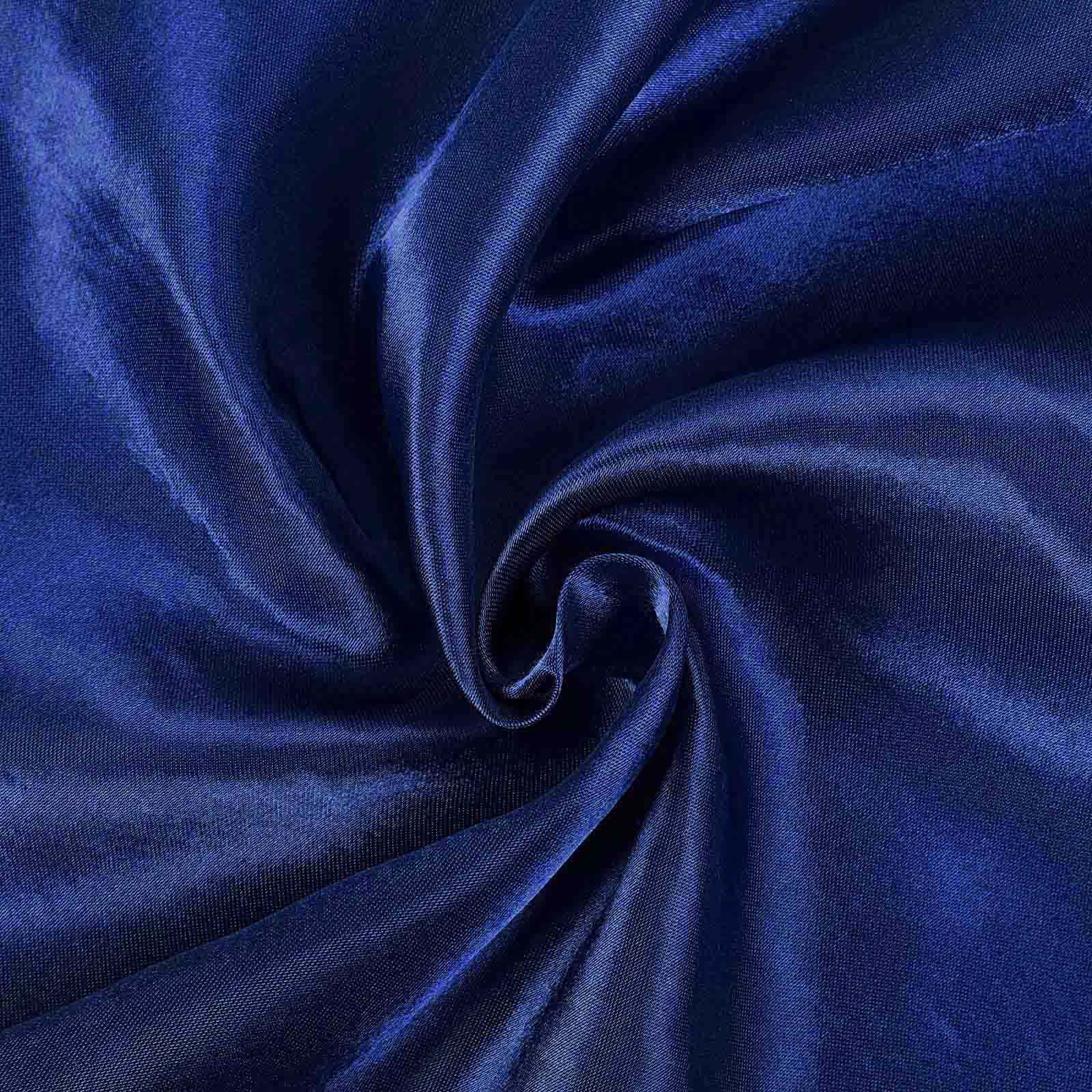 Satin Rectangular Tablecloth 90"x132" Navy Blue - Seamless Table Cover - Image 7