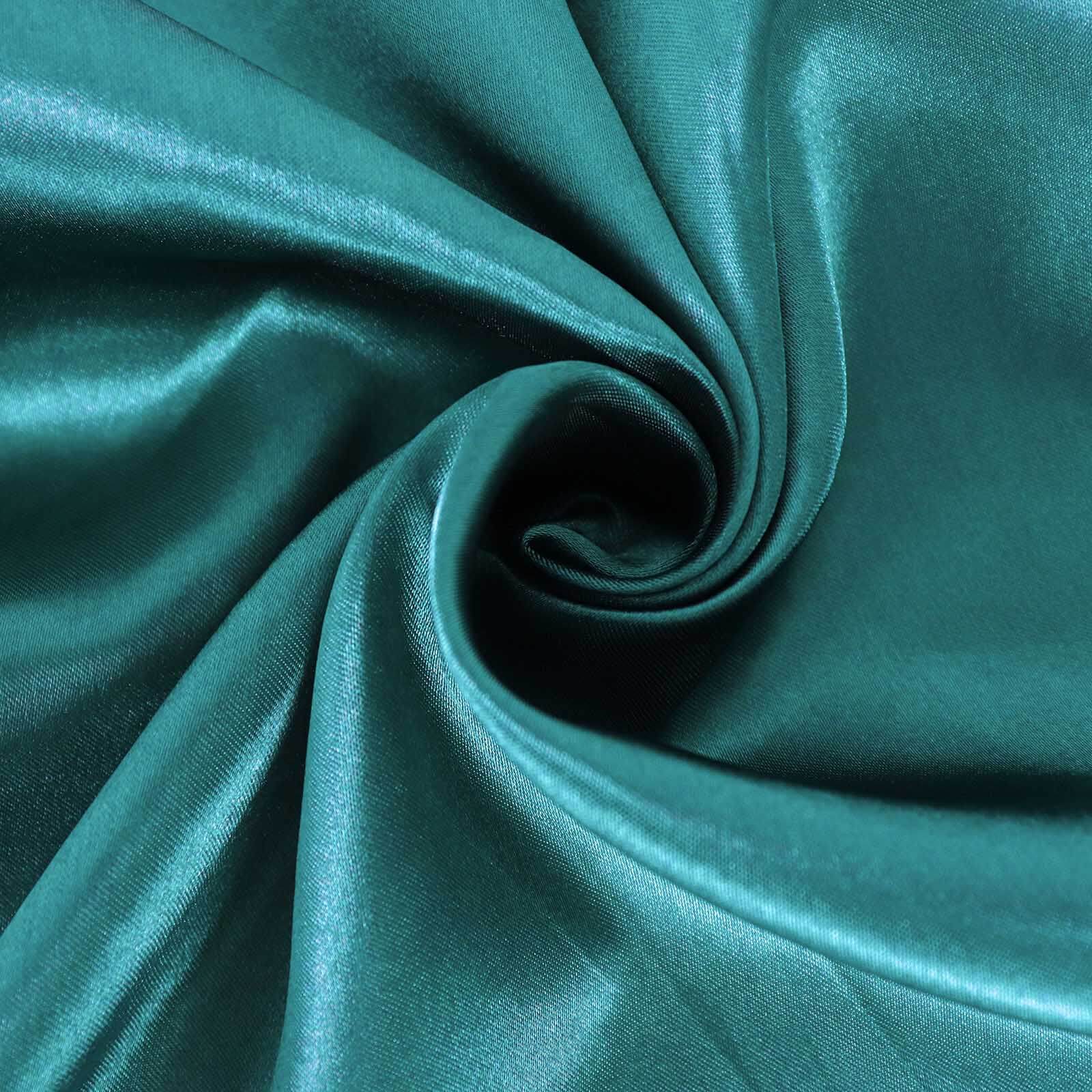 Satin Rectangular Tablecloth 90"x132" Peacock Teal - Seamless Table Cover - Image 8