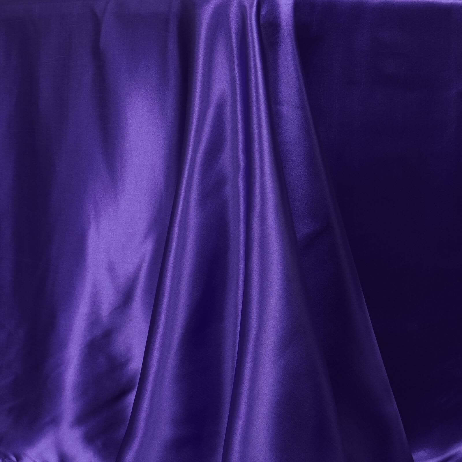 Satin Rectangular Tablecloth 90"x132" Purple - Seamless Table Cover - Image 3