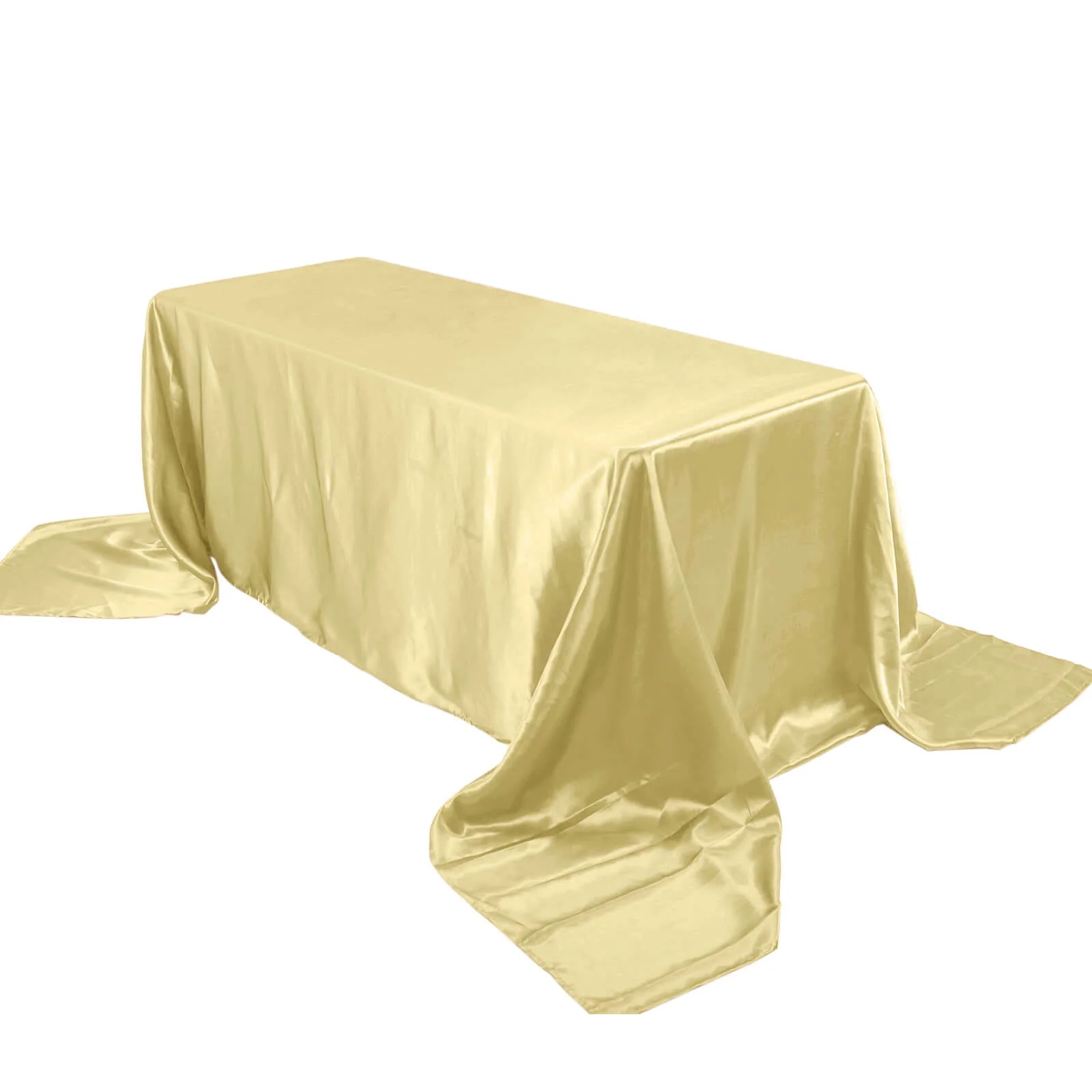 Satin Rectangular Tablecloth 90"x156" Champagne - Seamless Table Cover - Image 6