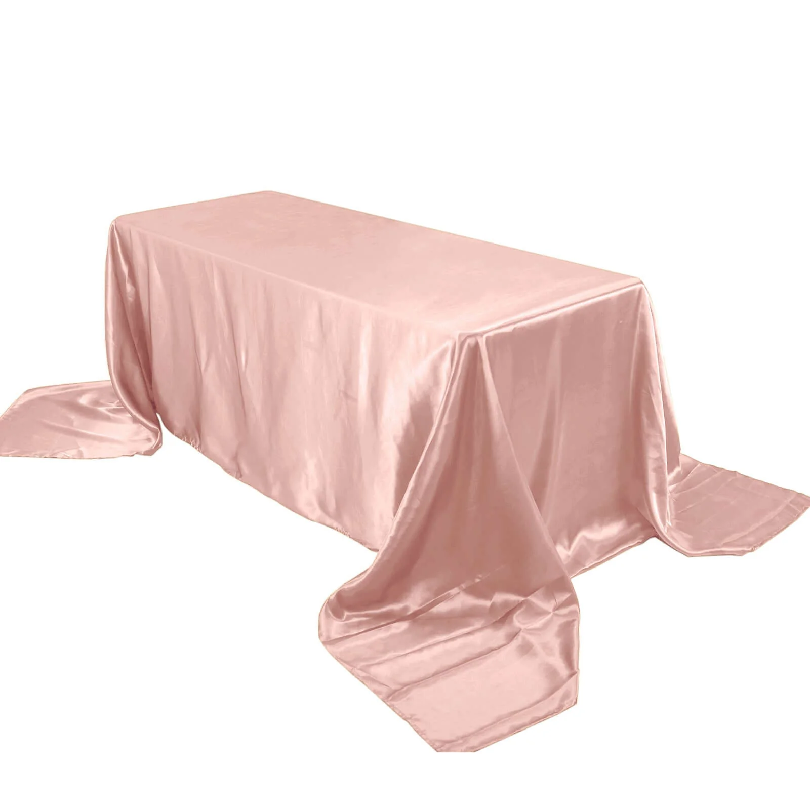 Satin Rectangular Tablecloth 90"x156" Dusty Rose - Seamless Table Cover - Image 4