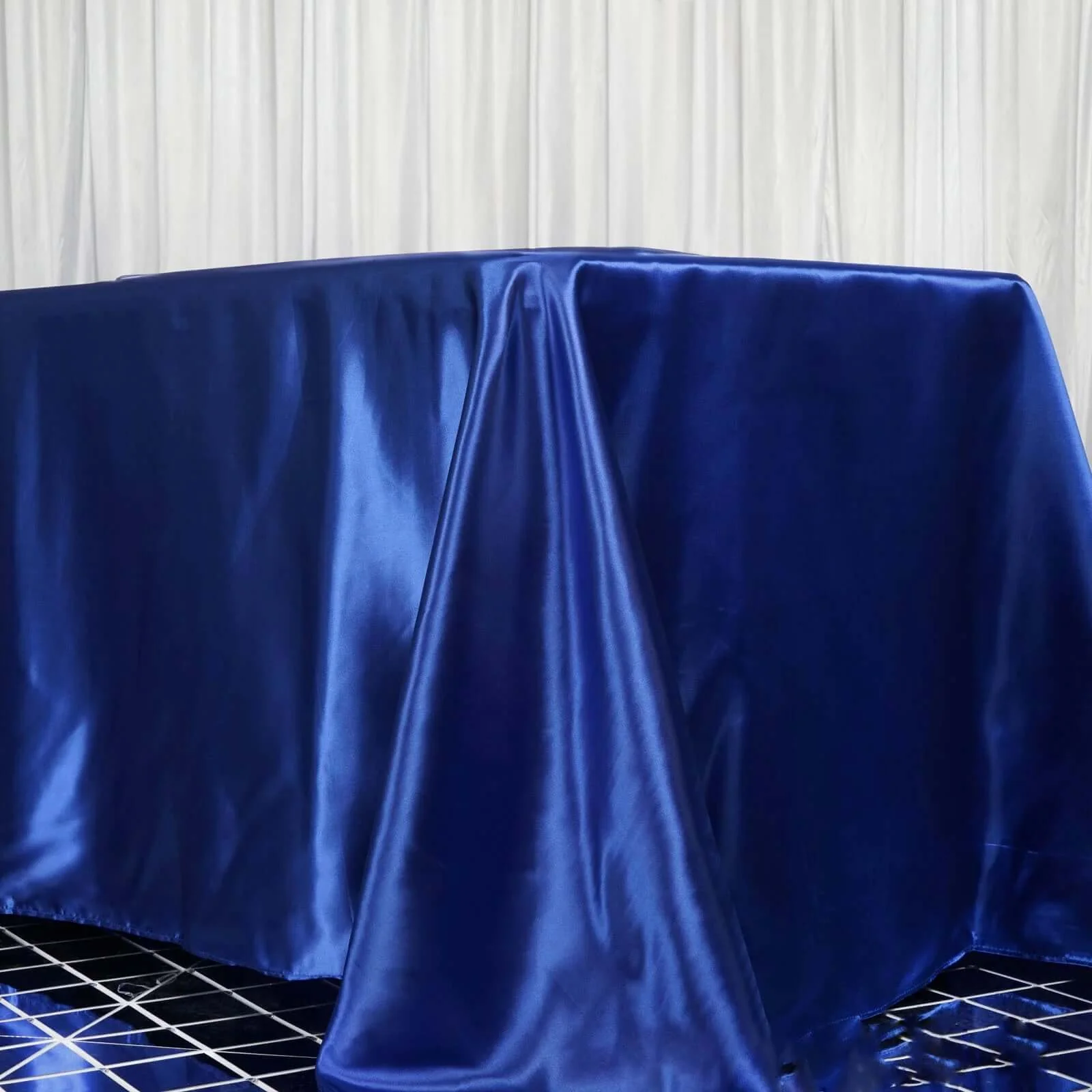 Satin Rectangular Tablecloth 90"x156" Royal Blue - Seamless Table Cover