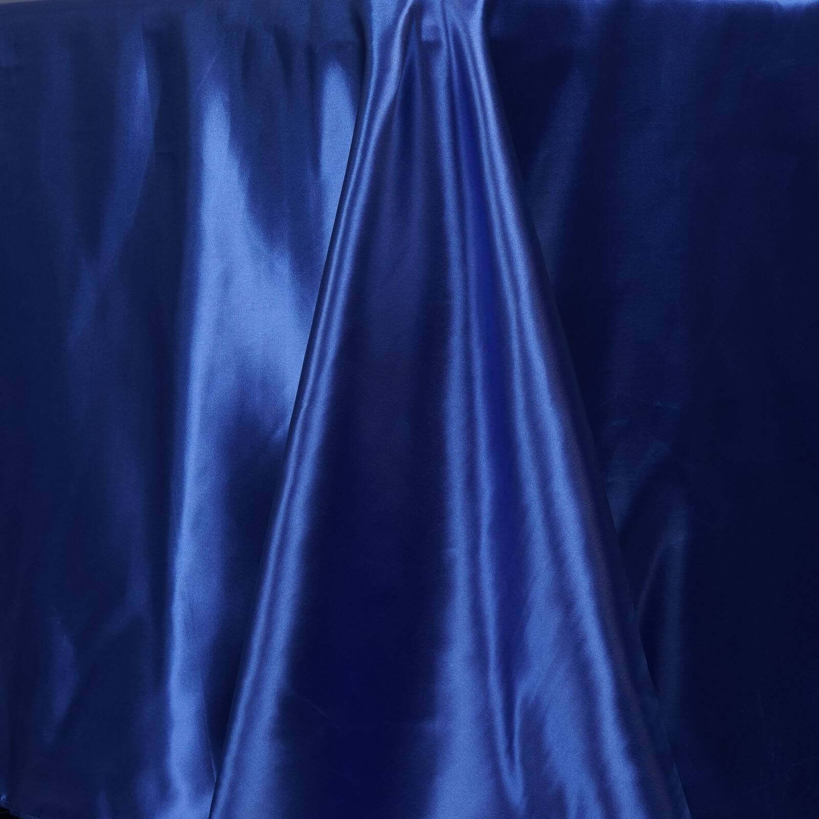 Satin Rectangular Tablecloth 90"x156" Royal Blue - Seamless Table Cover - Image 4