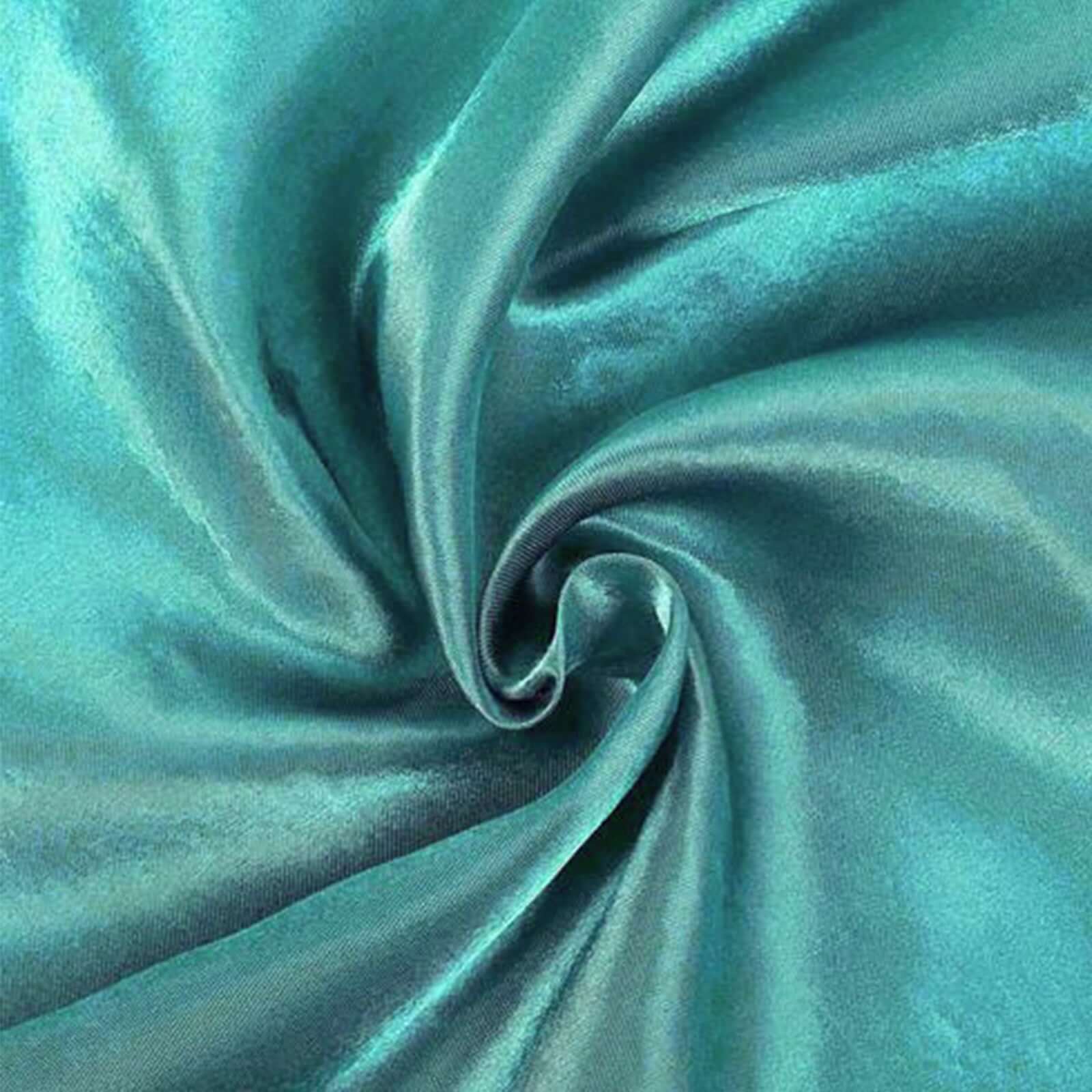 Satin Rectangular Tablecloth 90"x156" Turquoise - Seamless Table Cover - Image 7