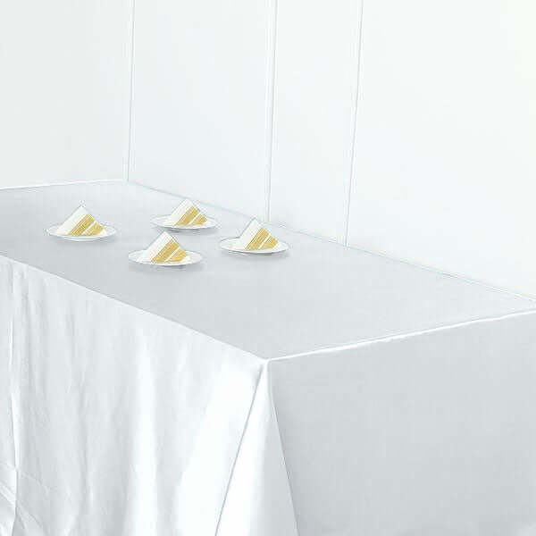 Satin Rectangular Tablecloth 90"x156" White - Seamless Sophisticated Table Cover for Weddings & Events - Image 2