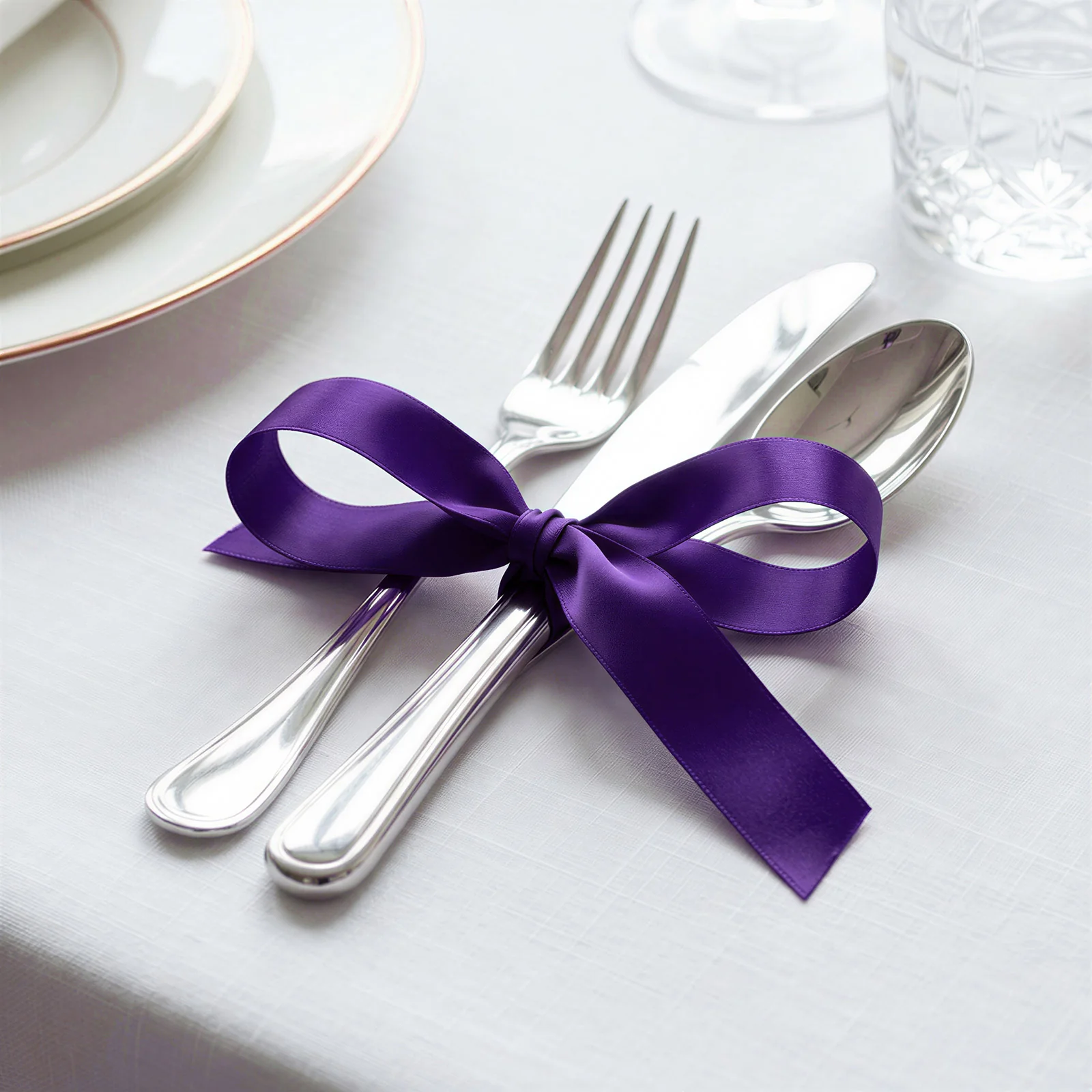 Satin Ribbon Roll 1" x 100 Yards Purple – Single Face Decorative Craft Ribbon - Image 3