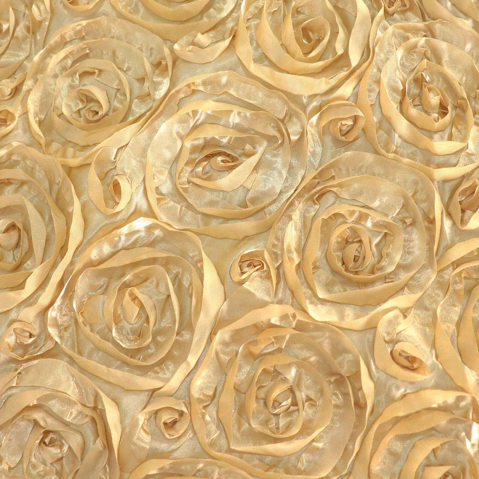 Satin Rosette Spandex Stretch Banquet Chair Cover Champagne - Fitted Slip-On Slipcover - Image 11