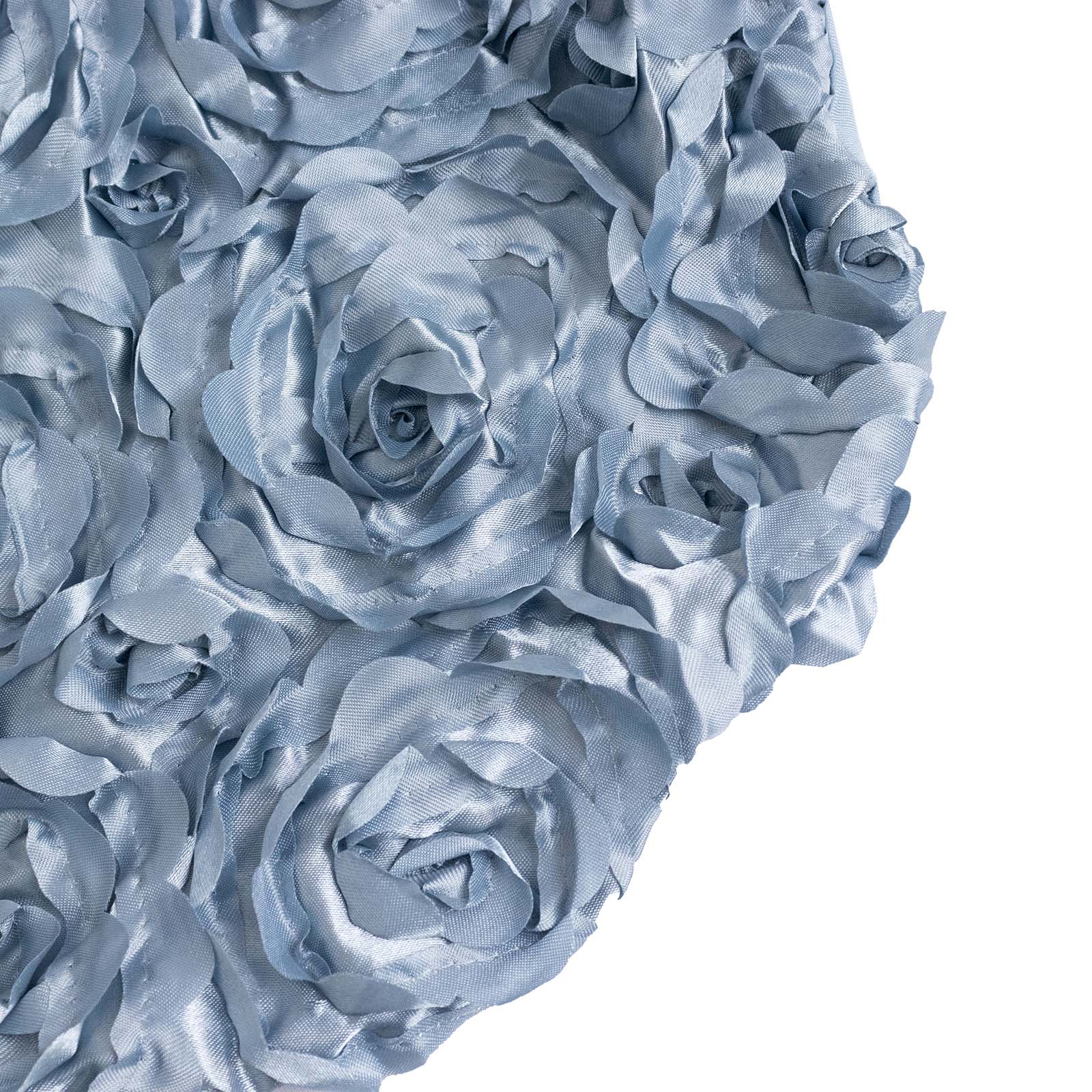 Satin Rosette Spandex Stretch Banquet Chair Cover Dusty Blue - Fitted Slip-On Slipcover - Image 7