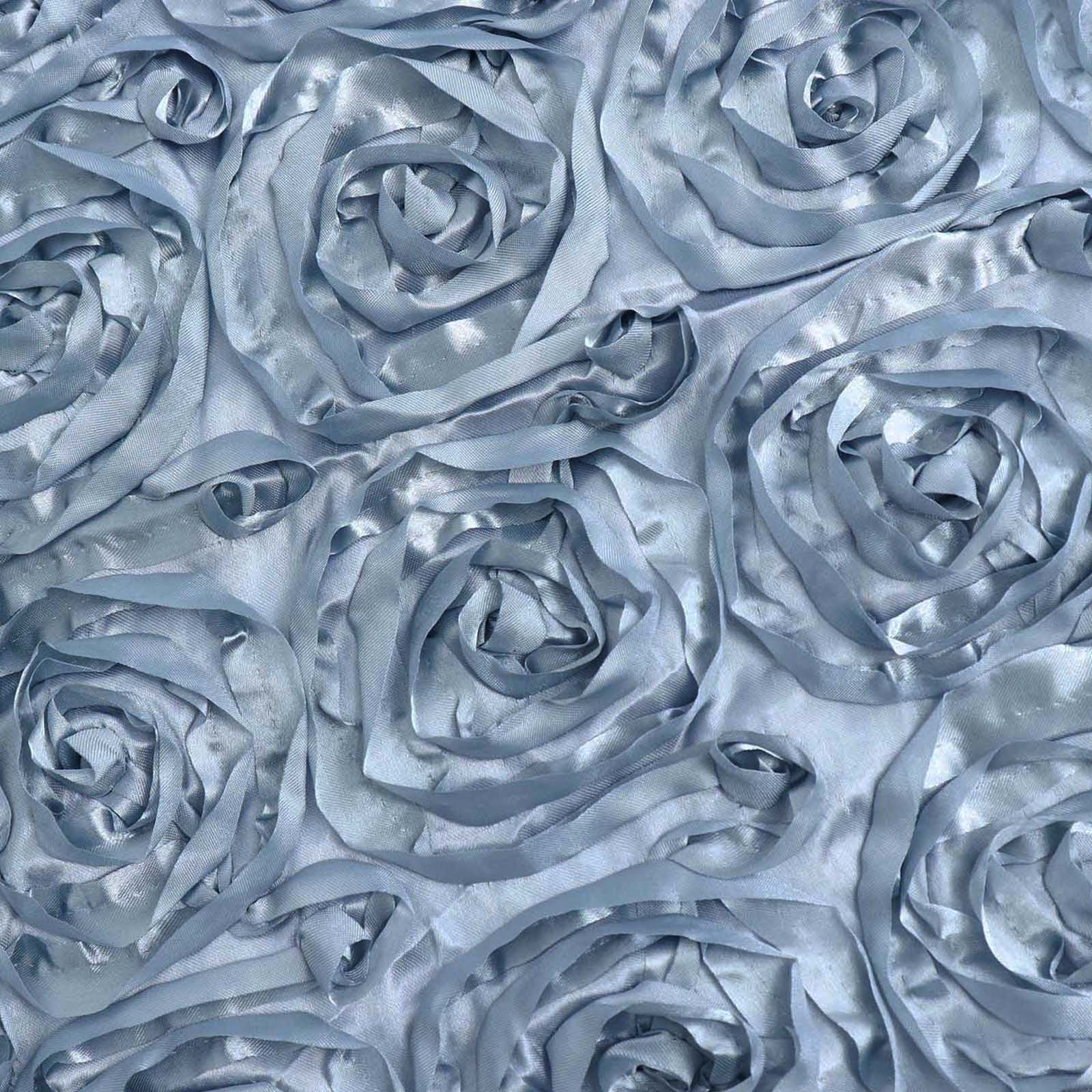 Satin Rosette Spandex Stretch Banquet Chair Cover Dusty Blue - Fitted Slip-On Slipcover - Image 8