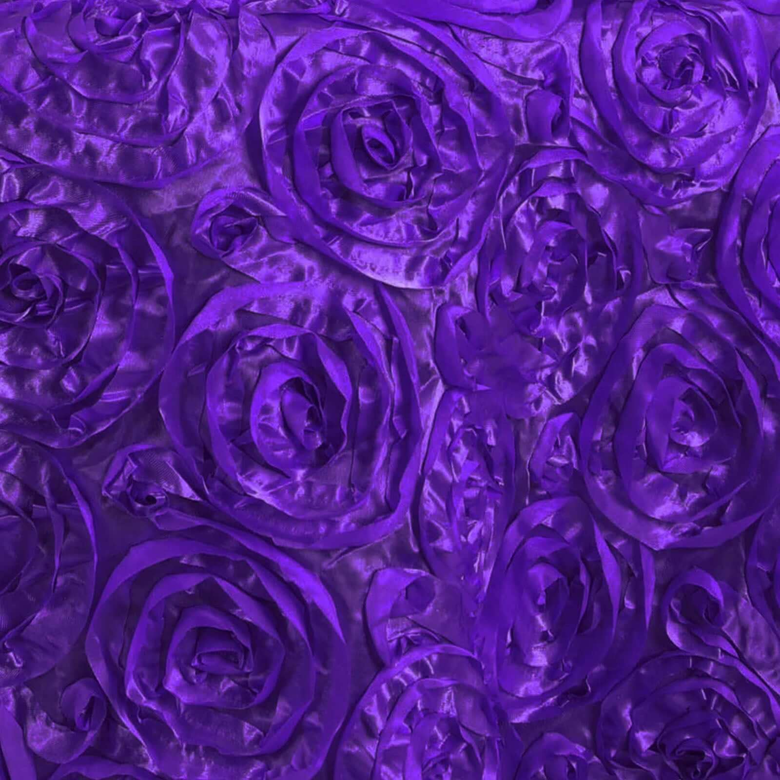 Satin Rosette Spandex Stretch Banquet Chair Cover Purple - Fitted Slip-On Slipcover - Image 8