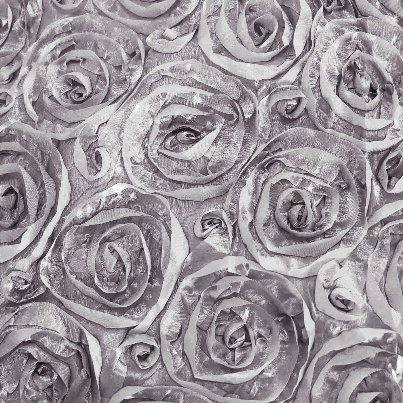 Satin Rosette Spandex Stretch Banquet Chair Cover Silver - Fitted Slip-On Slipcover - Image 8