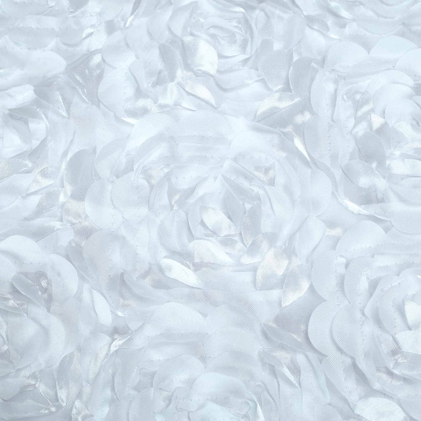 Satin Rosette Spandex Stretch Banquet Chair Cover White - Fitted Slip-On Slipcover for Weddings & Events - Image 7