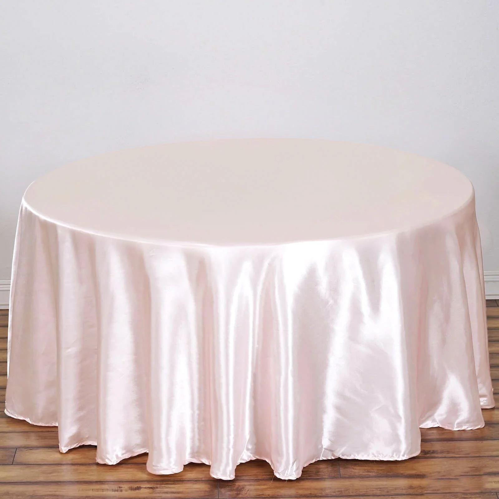 Satin Round Tablecloth 108" Blush - Smooth & Durable Table Cover