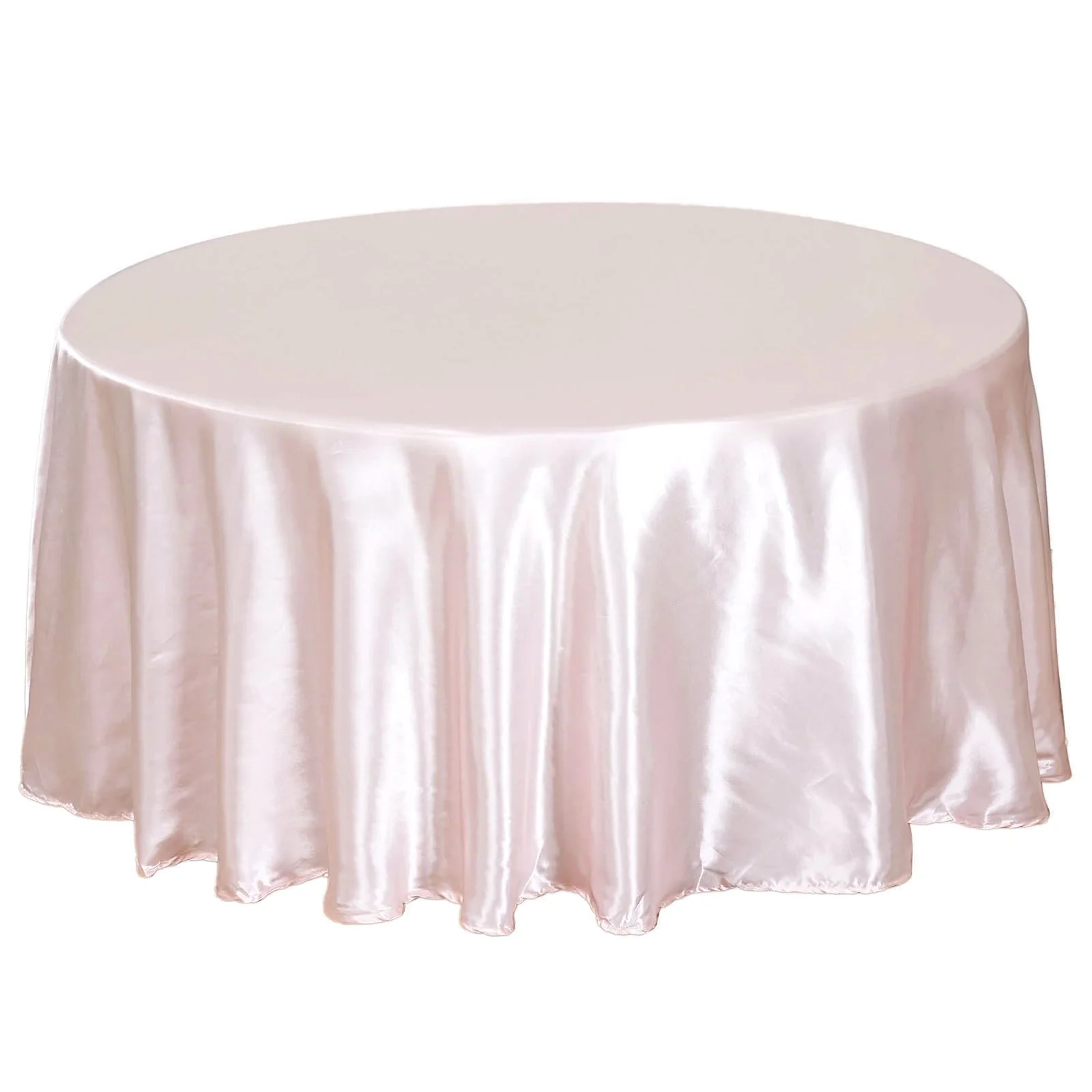 Satin Round Tablecloth 108" Blush - Smooth & Durable Table Cover - Image 5