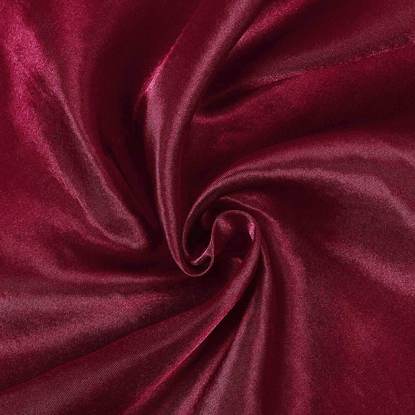 Satin Round Tablecloth 108" Burgundy - Smooth & Durable Table Cover - Image 7