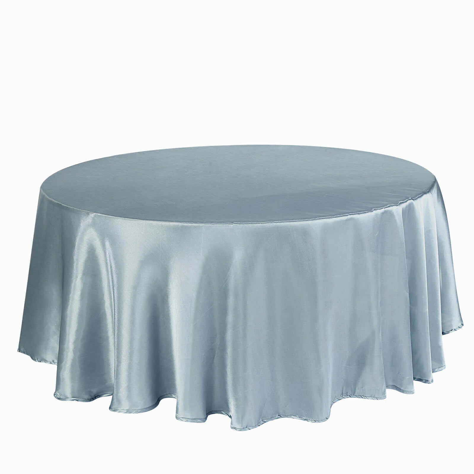 Satin Round Tablecloth 108" Dusty Blue - Smooth & Durable Table Cover - Image 6