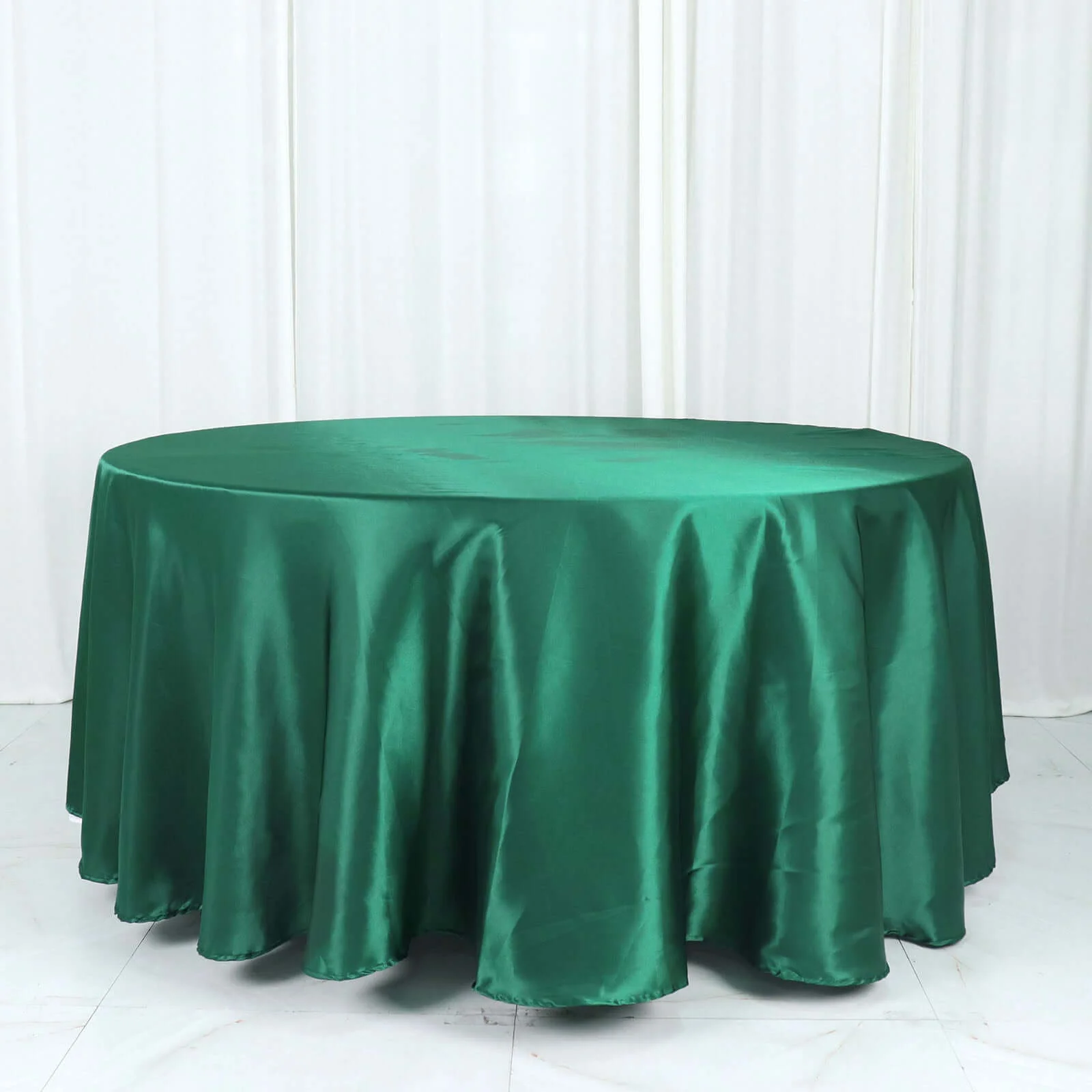 Satin Round Tablecloth 108" Hunter Emerald Green - Smooth & Durable Table Cover - Image 11