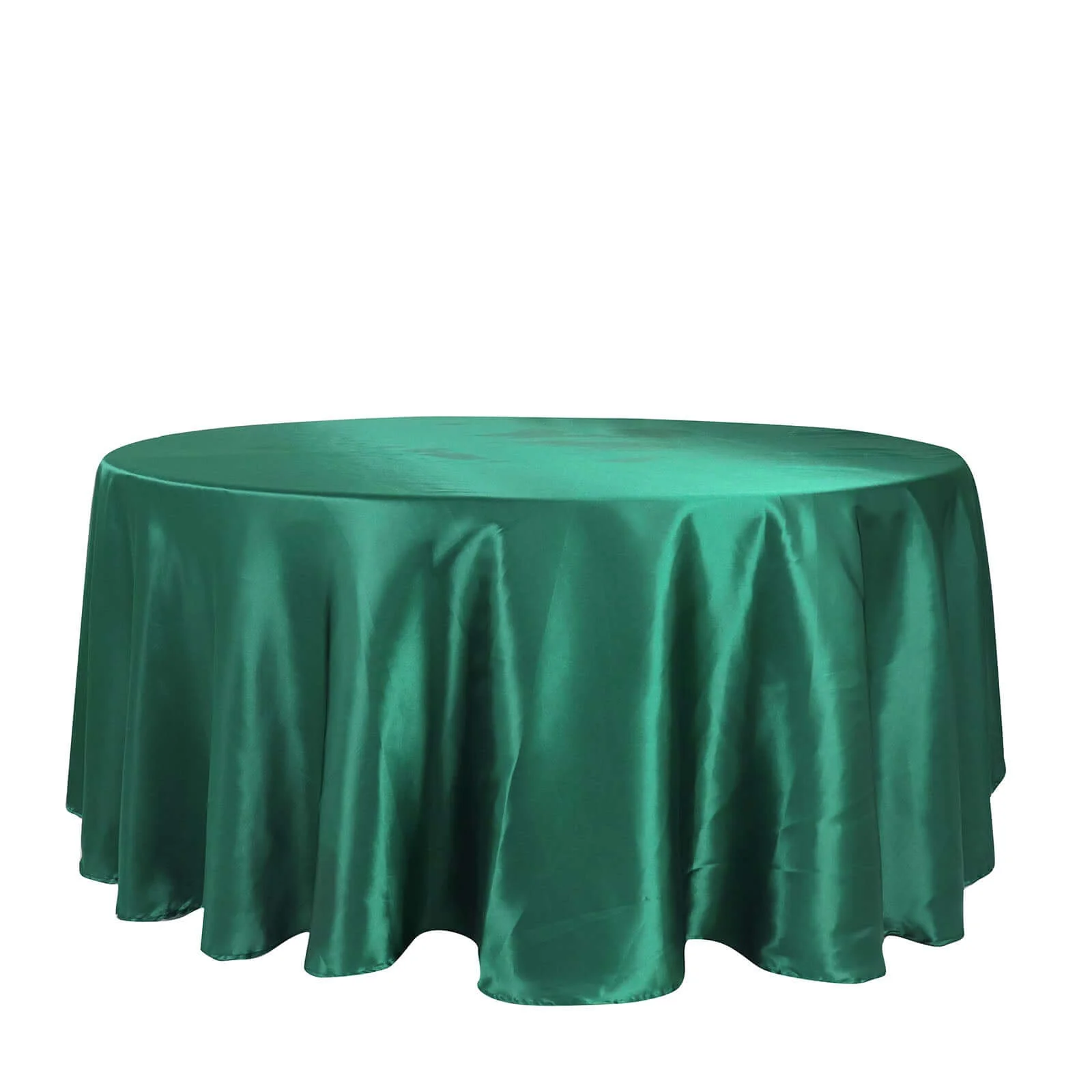 Satin Round Tablecloth 108" Hunter Emerald Green - Smooth & Durable Table Cover - Image 6