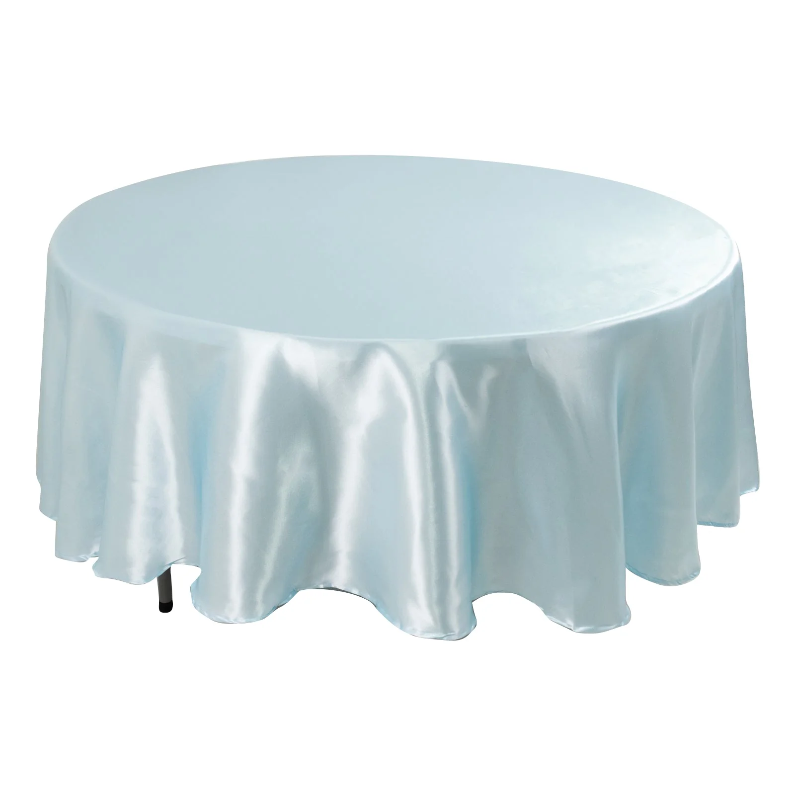 Satin Round Tablecloth 108" Light Blue - Smooth & Durable Table Cover - Image 3
