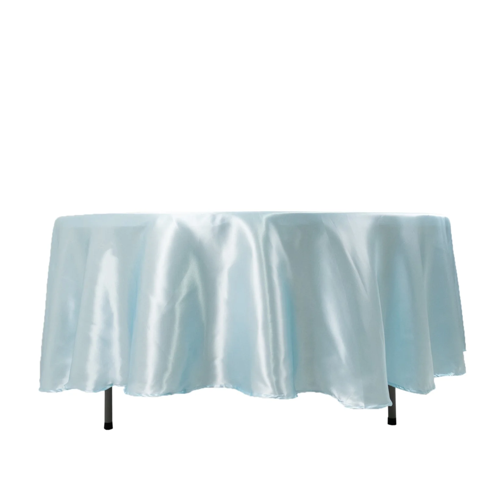 Satin Round Tablecloth 108" Light Blue - Smooth & Durable Table Cover - Image 7