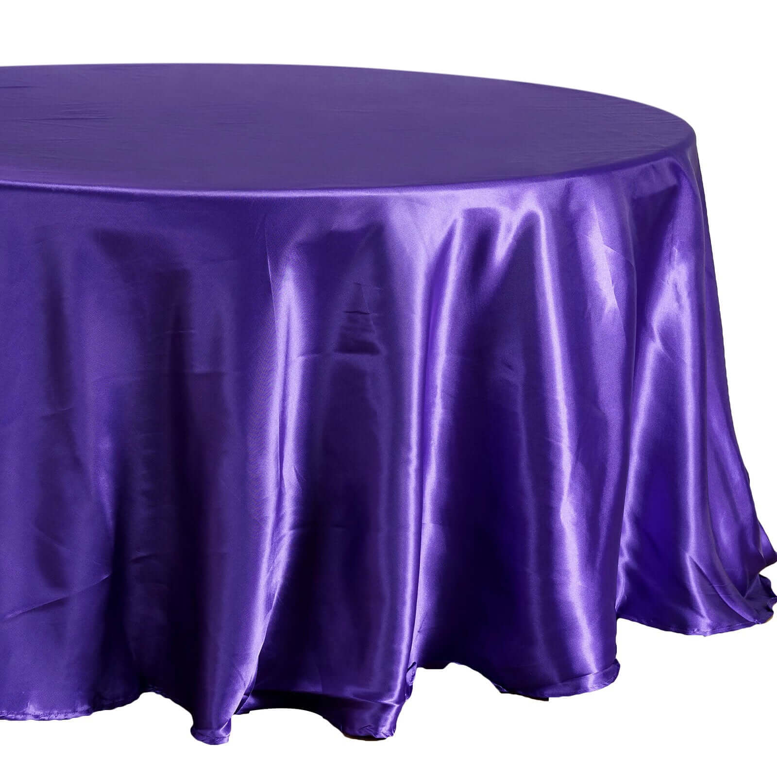 Satin Round Tablecloth 108" Purple - Smooth & Durable Table Cover - Image 6