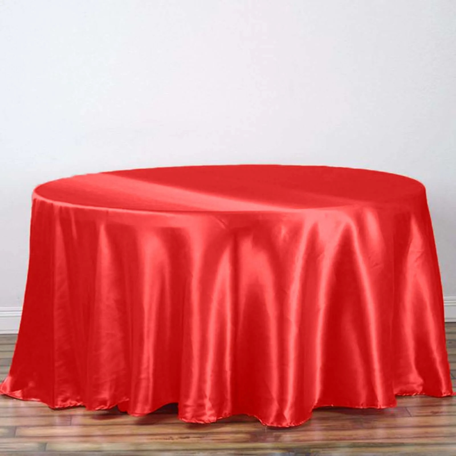 Satin Round Tablecloth 108" Red - Smooth & Durable Table Cover - Image 5