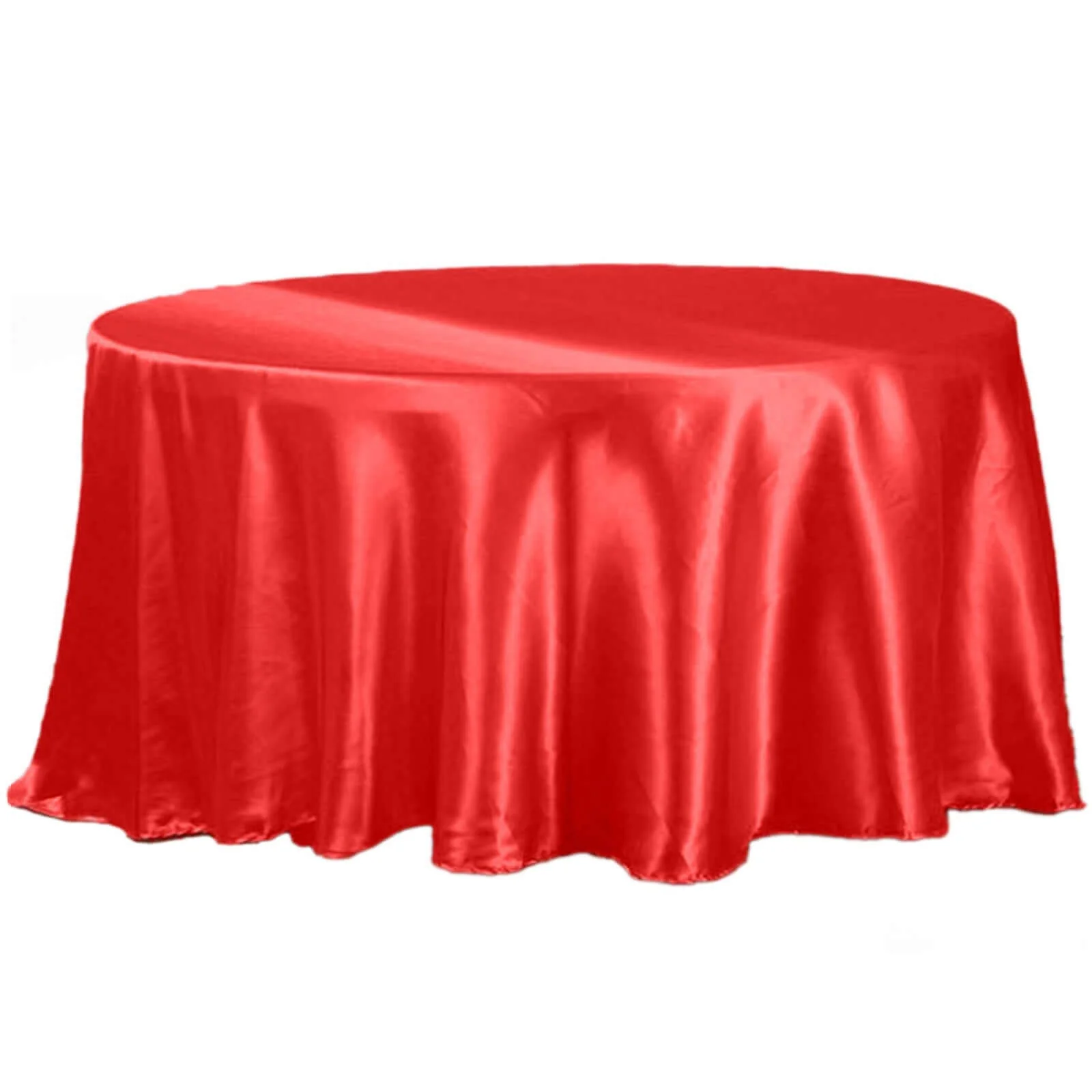 Satin Round Tablecloth 108" Red - Smooth & Durable Table Cover - Image 6